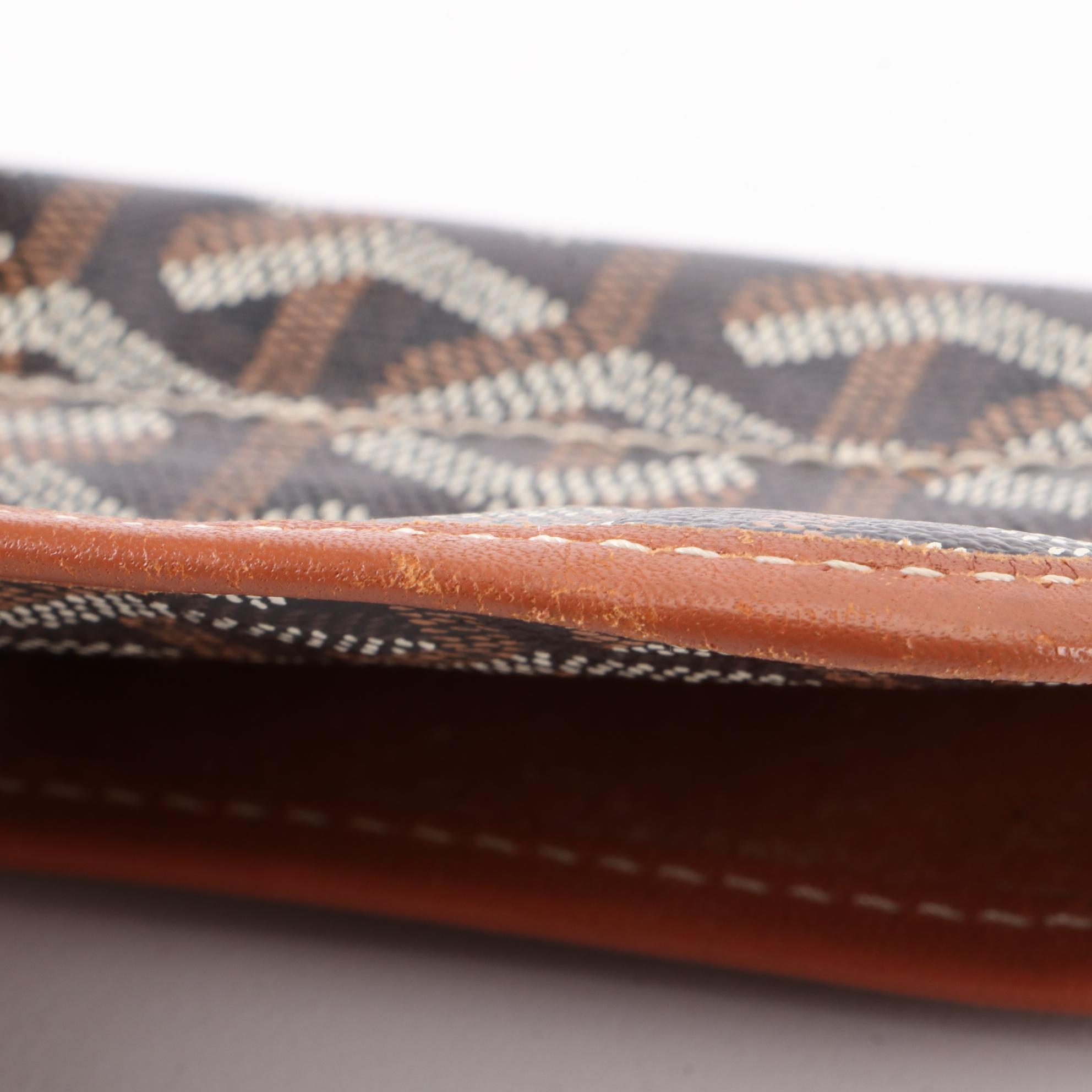 Goyard Snap Pouch in Black Goyardine Coated Canvas and Leather