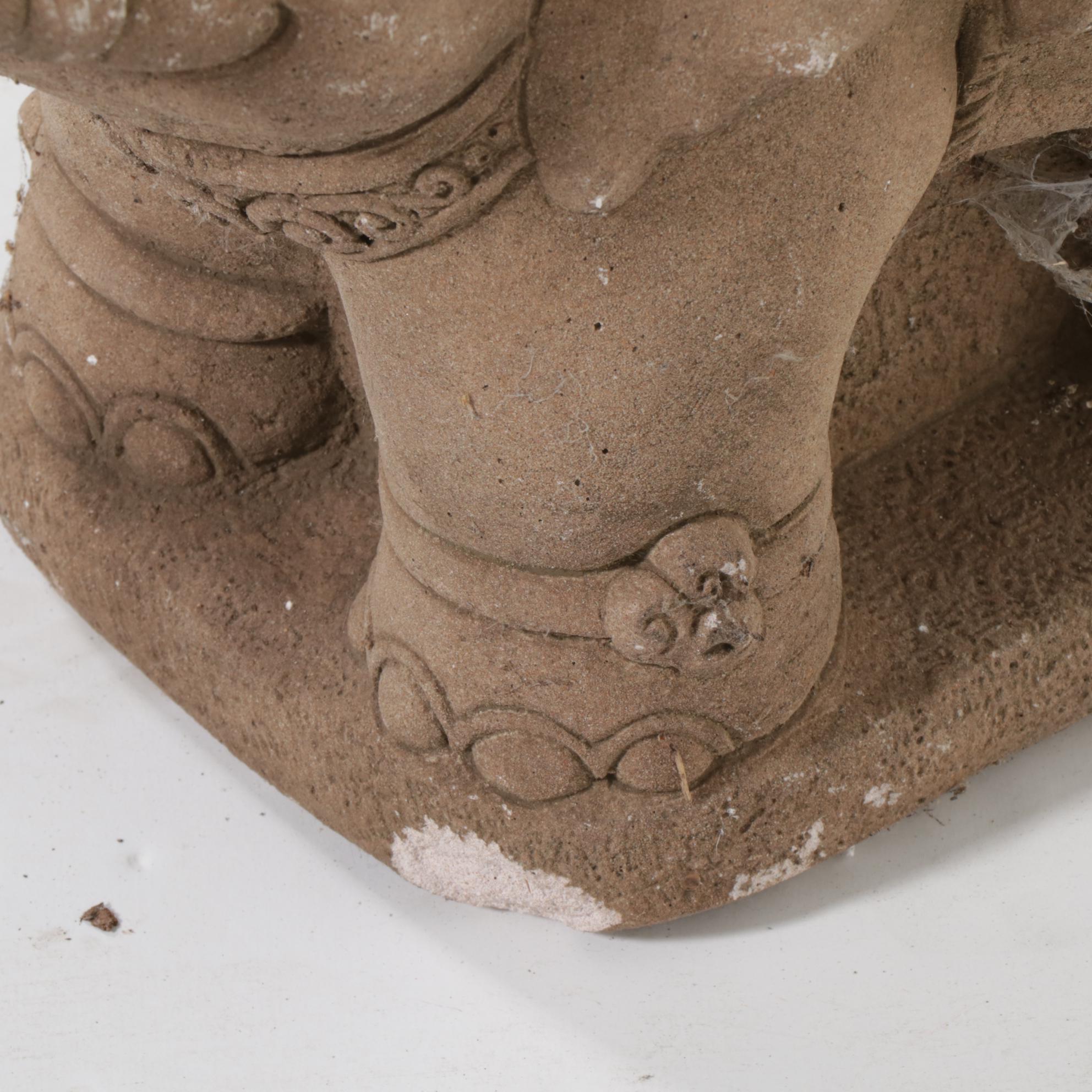 Cast Concrete Elephant Garden Sculpture