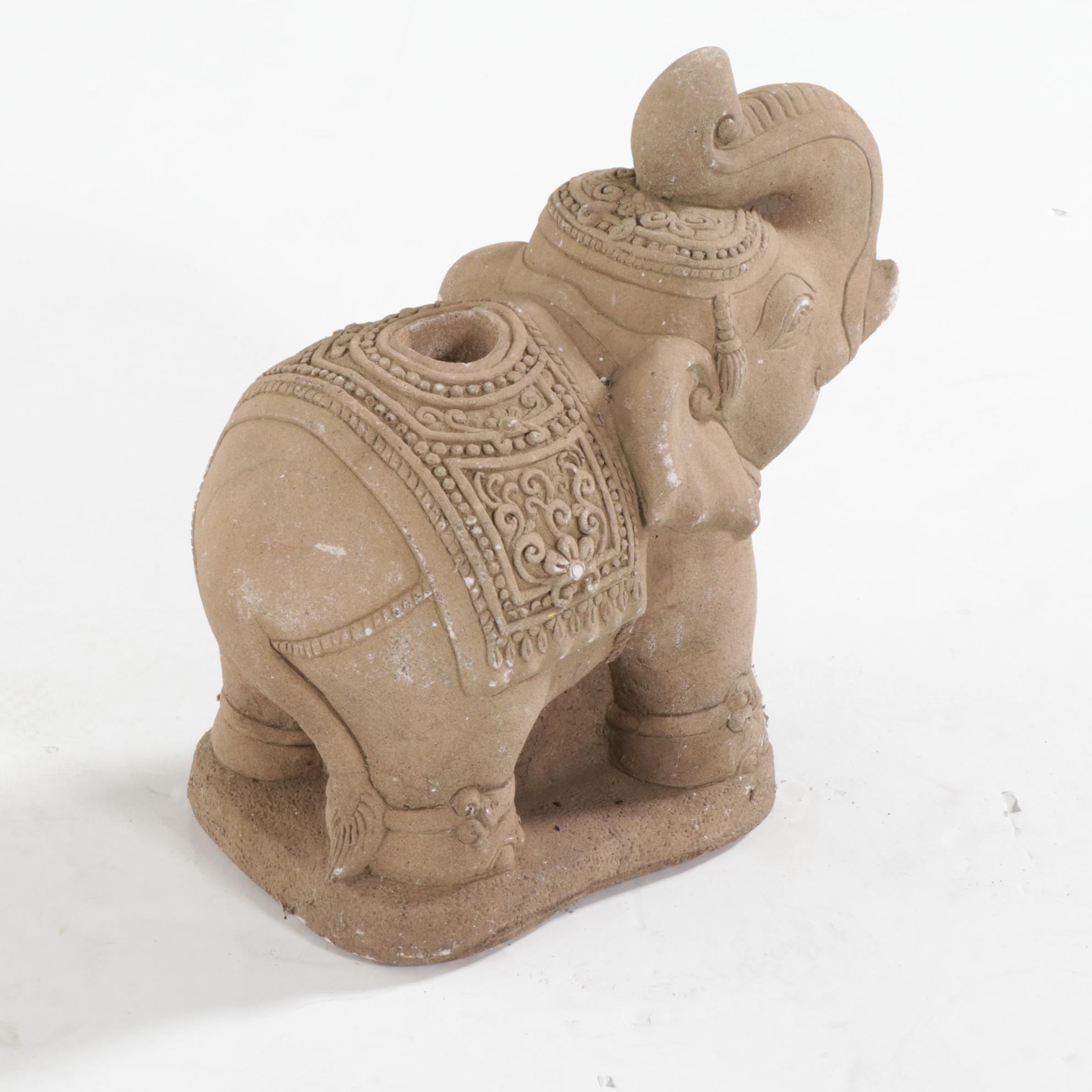 Cast Concrete Elephant Garden Sculpture