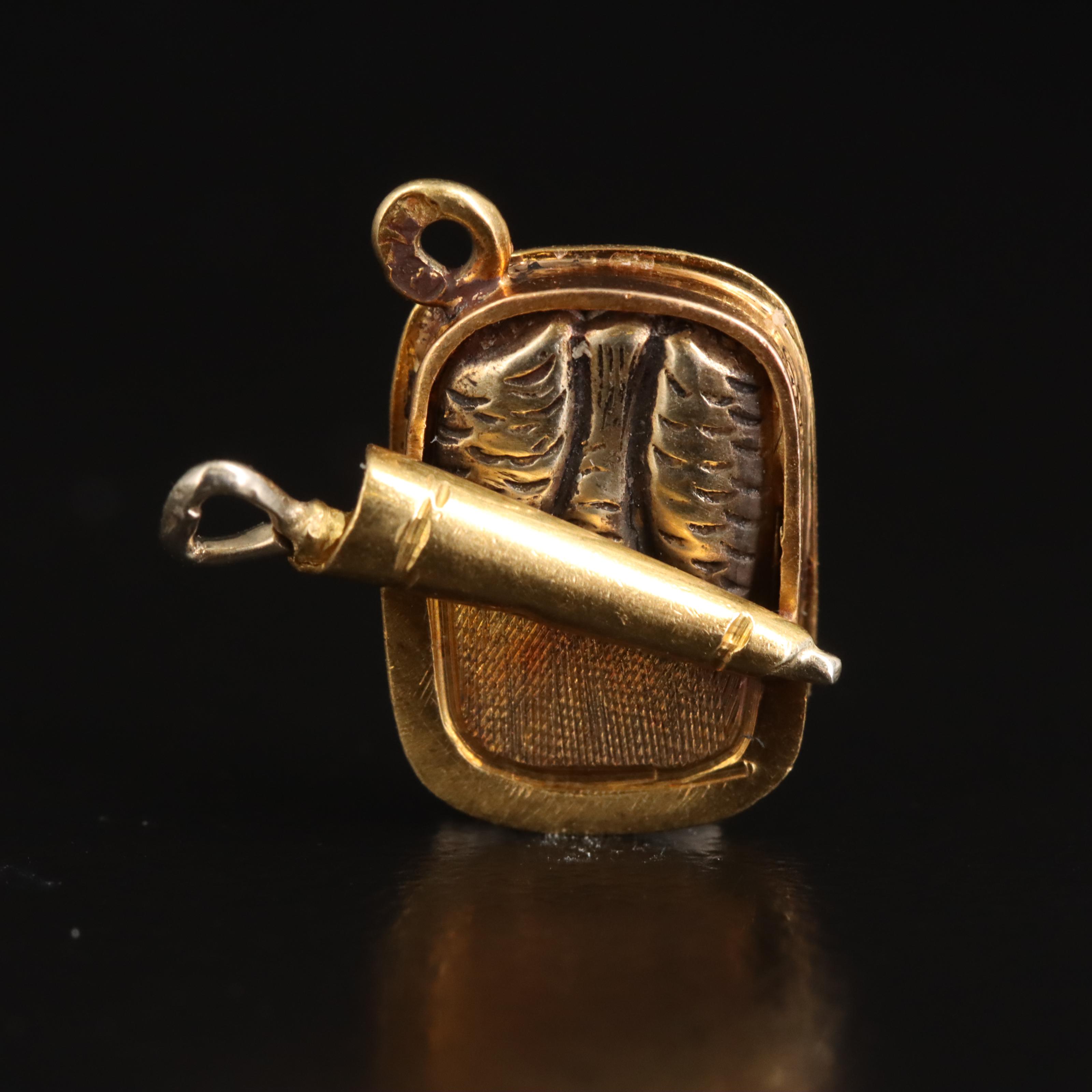 18K Two-Tone Sardines Can Charm