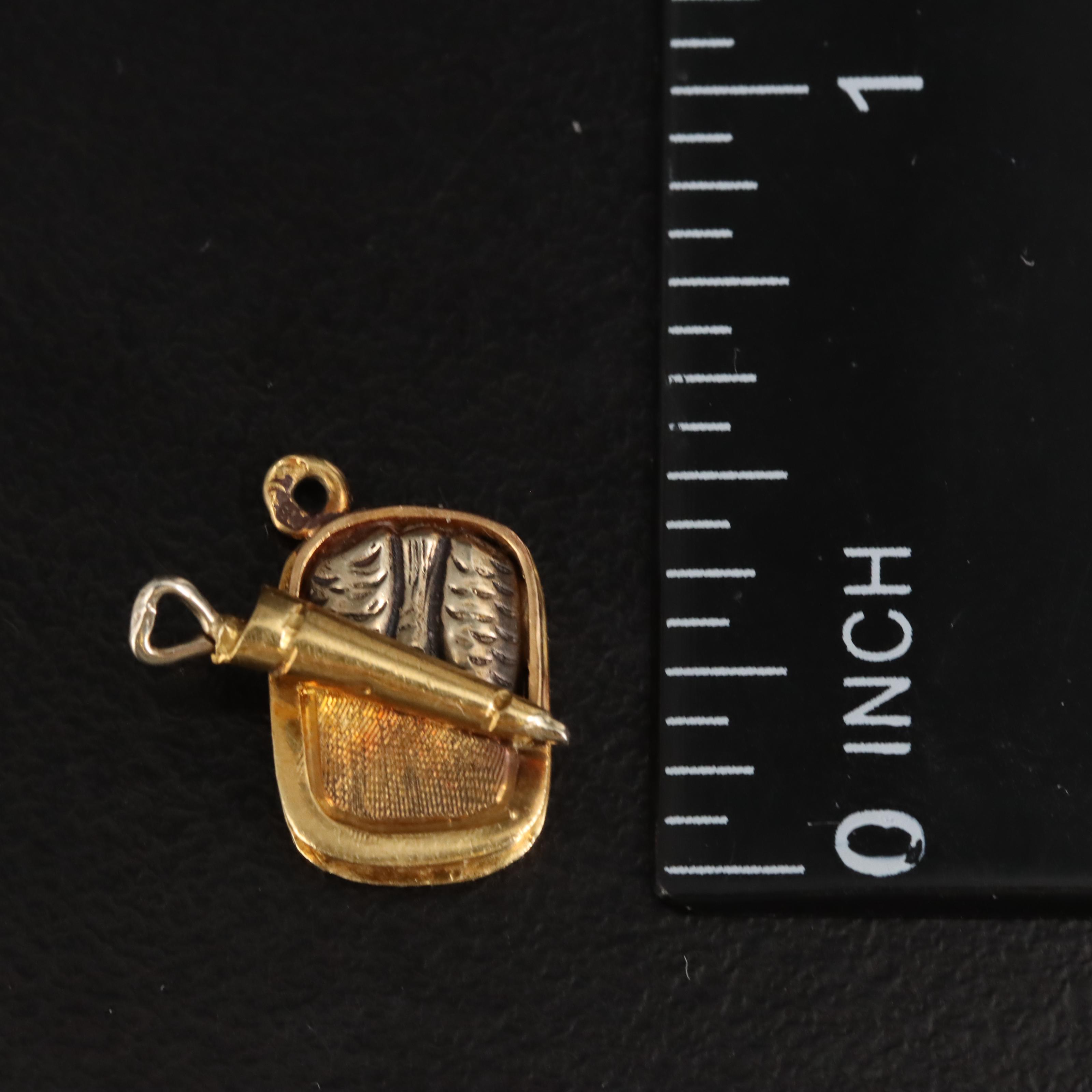18K Two-Tone Sardines Can Charm
