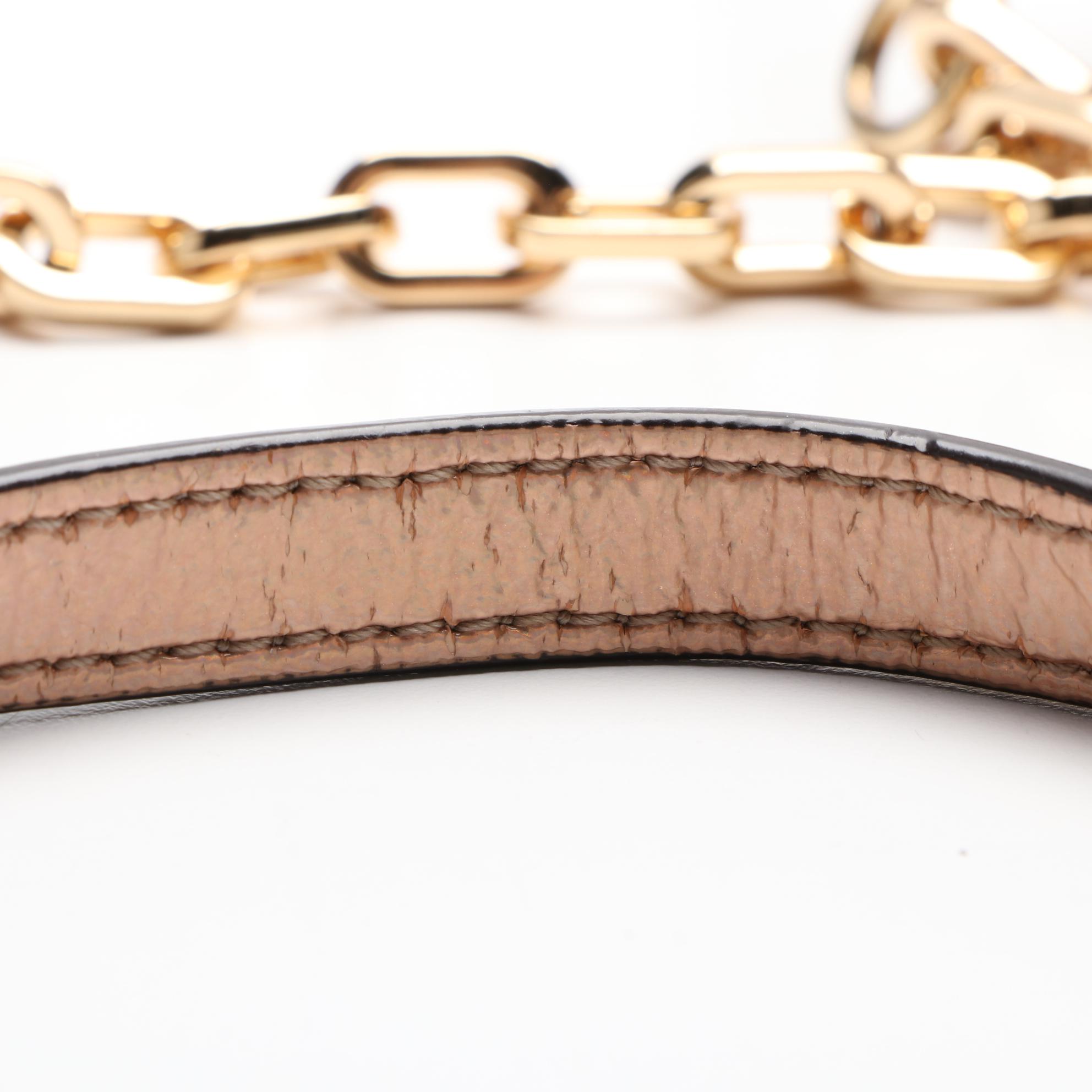 Tory Burch Wallet on Chain in Metallic Finish Leather