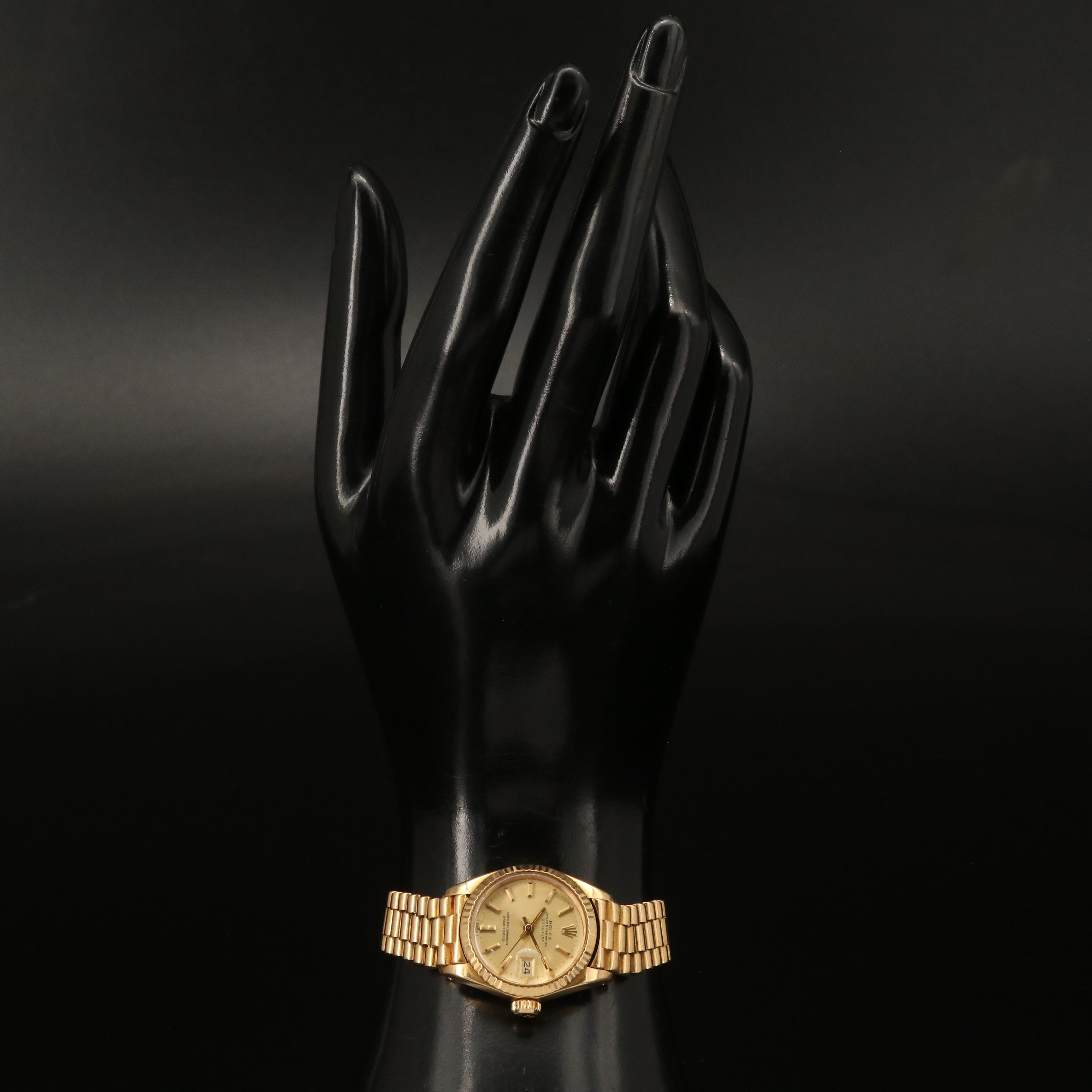 1980 Rolex 18K Datejust President Band Watch