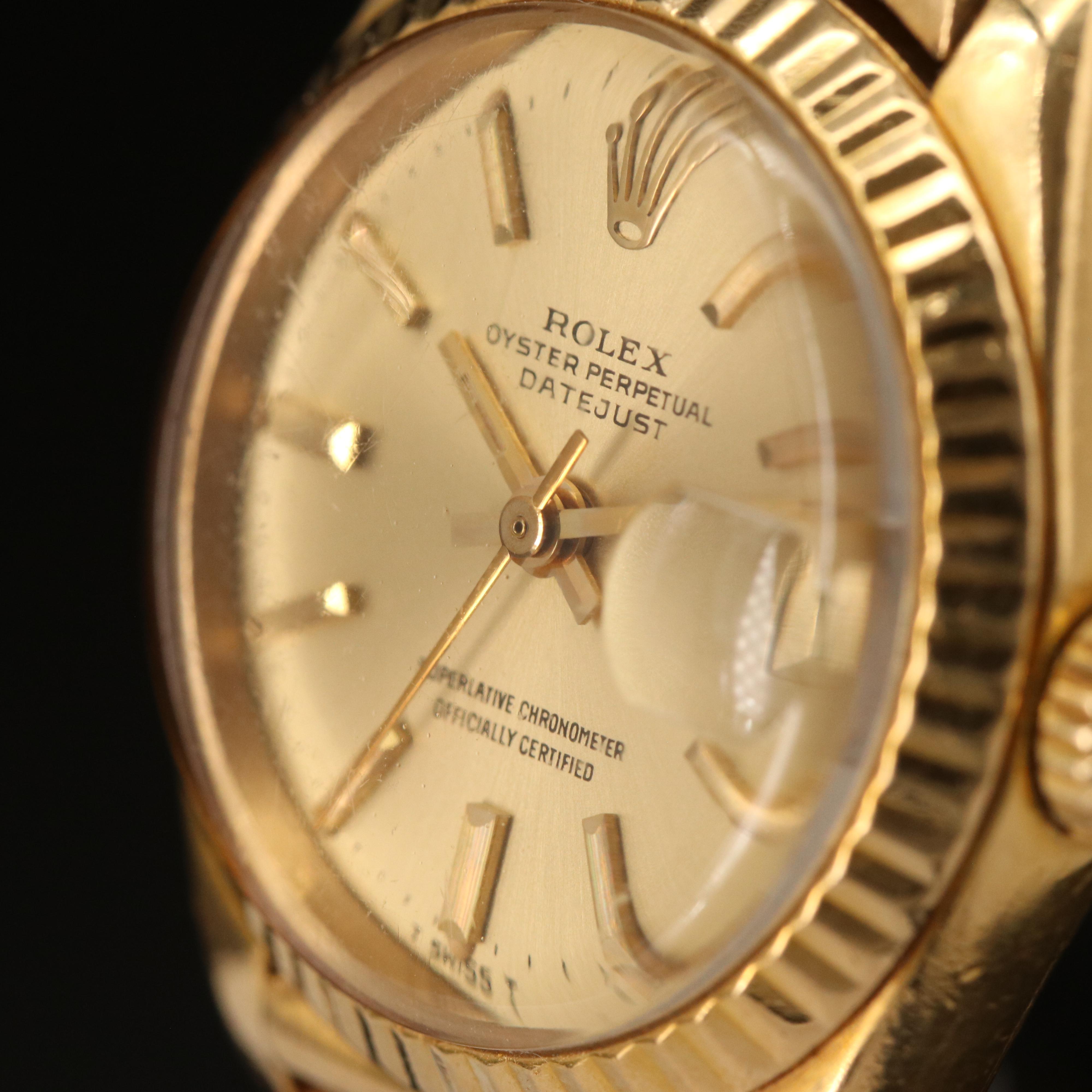 1980 Rolex 18K Datejust President Band Watch