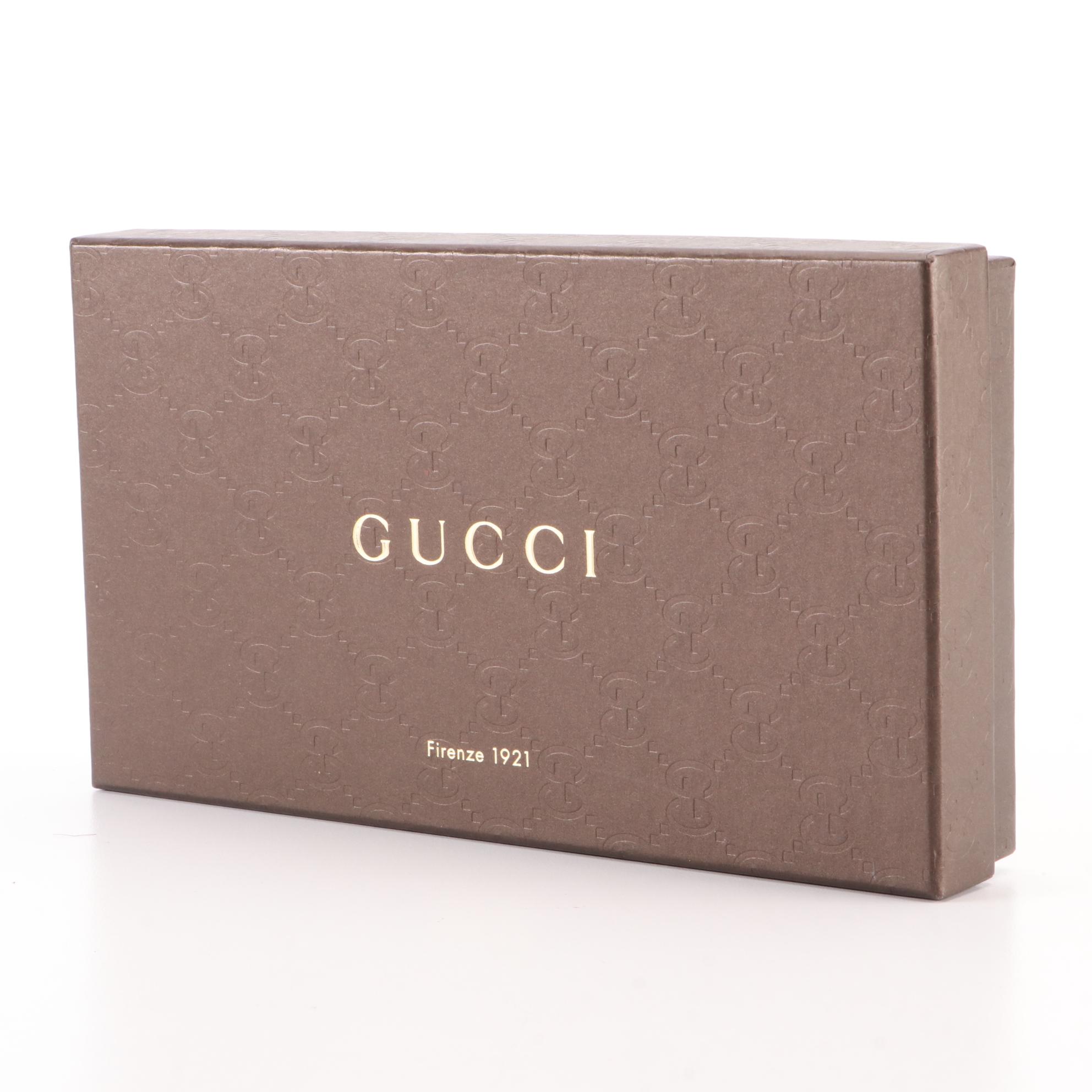 Gucci Zip-Around Continental Wallet in GG Canvas and Blue Leather with Box