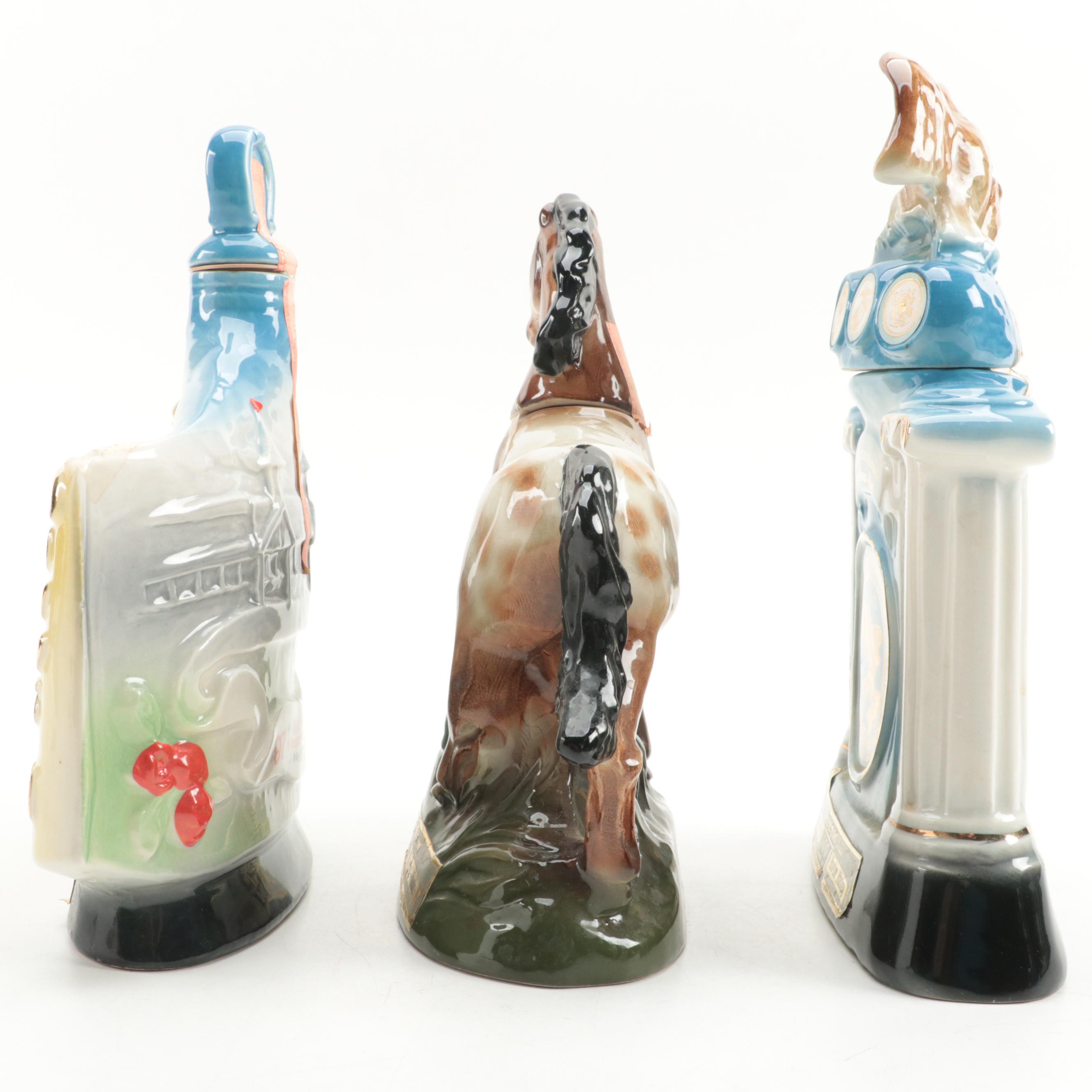 Jim Beam Regal China Pearl Harbor, Churchill Downs and Appaloosa Decanters