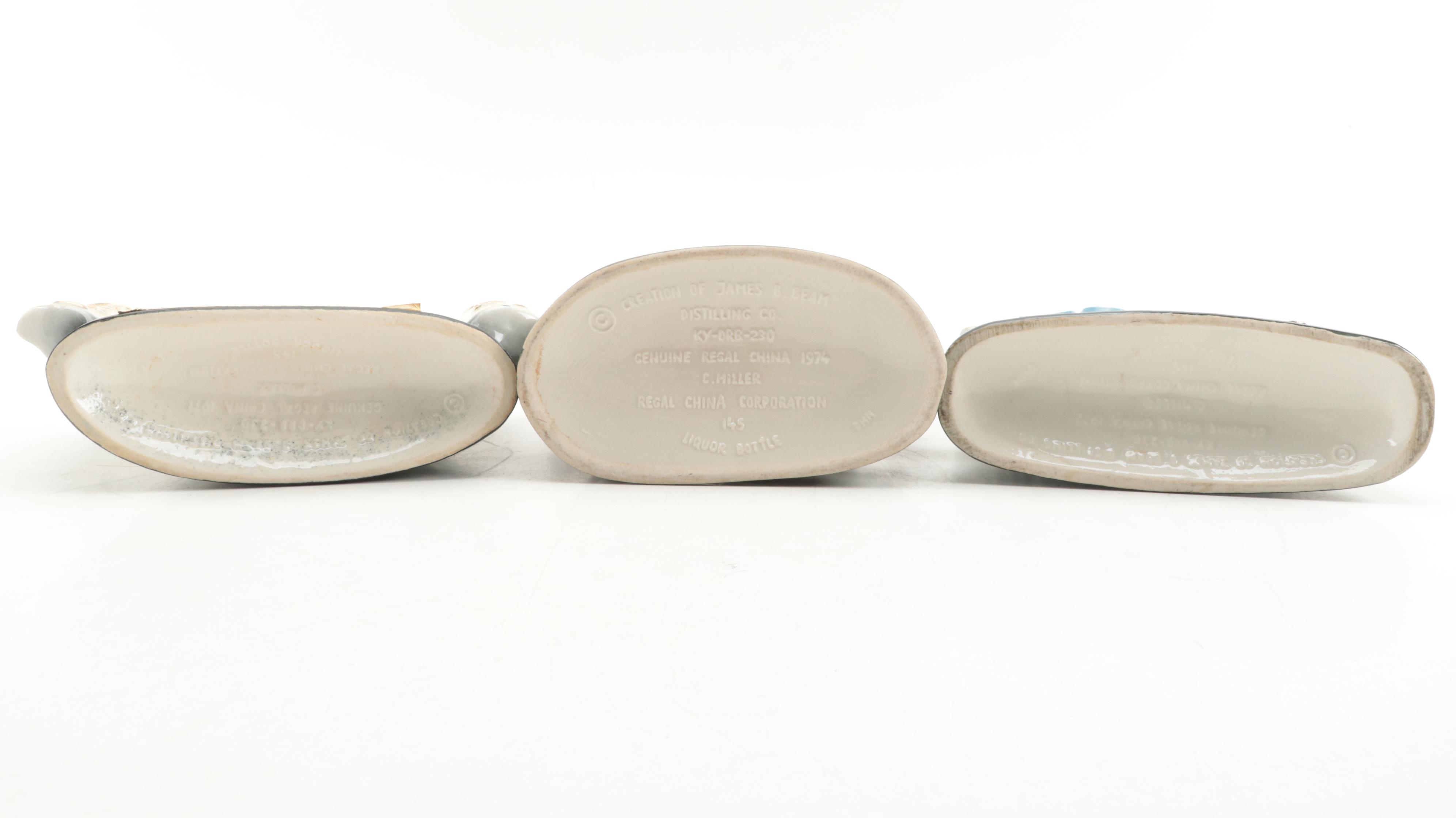 Jim Beam Regal China Pearl Harbor, Churchill Downs and Appaloosa Decanters