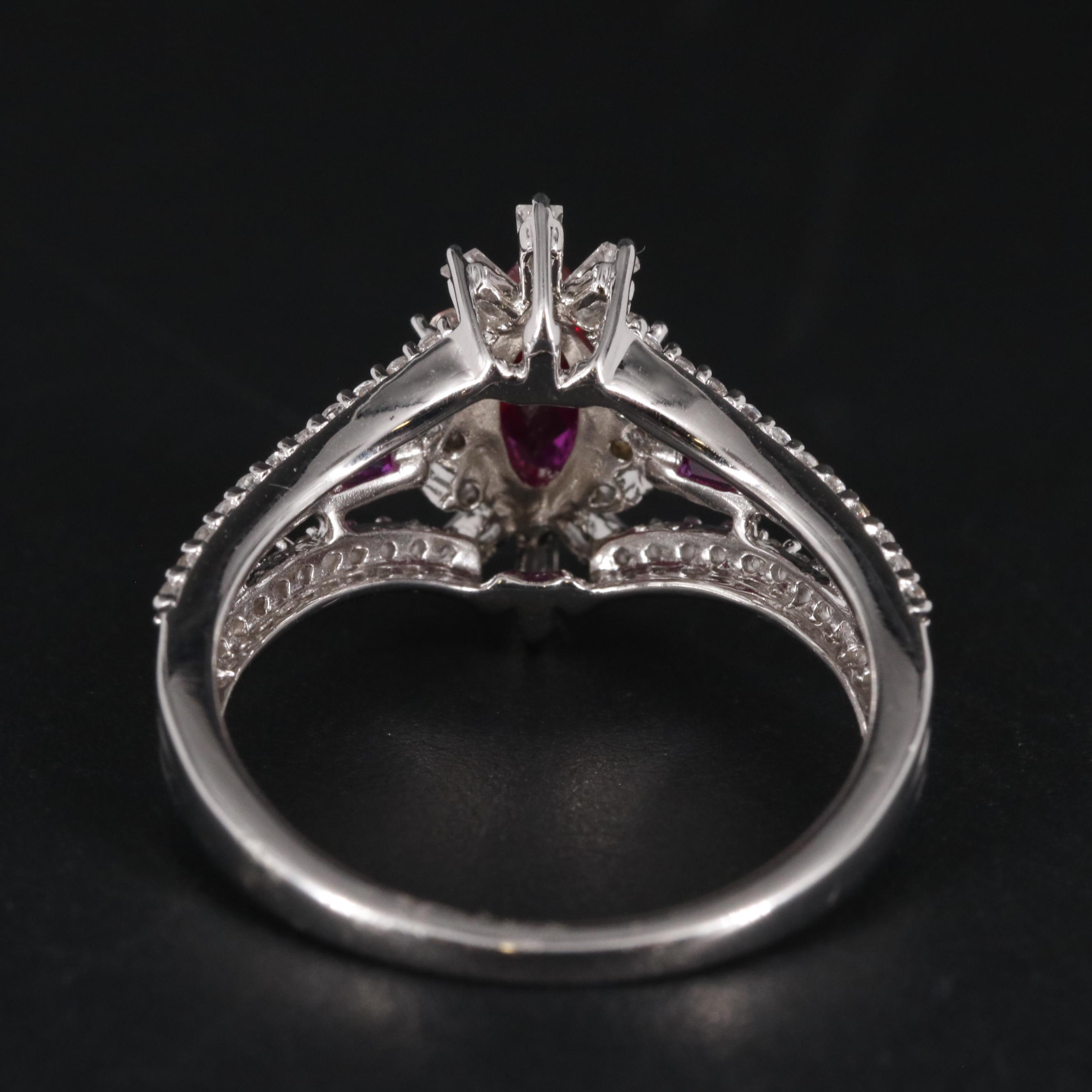 Sterling Silver Ruby and Zircon Ring