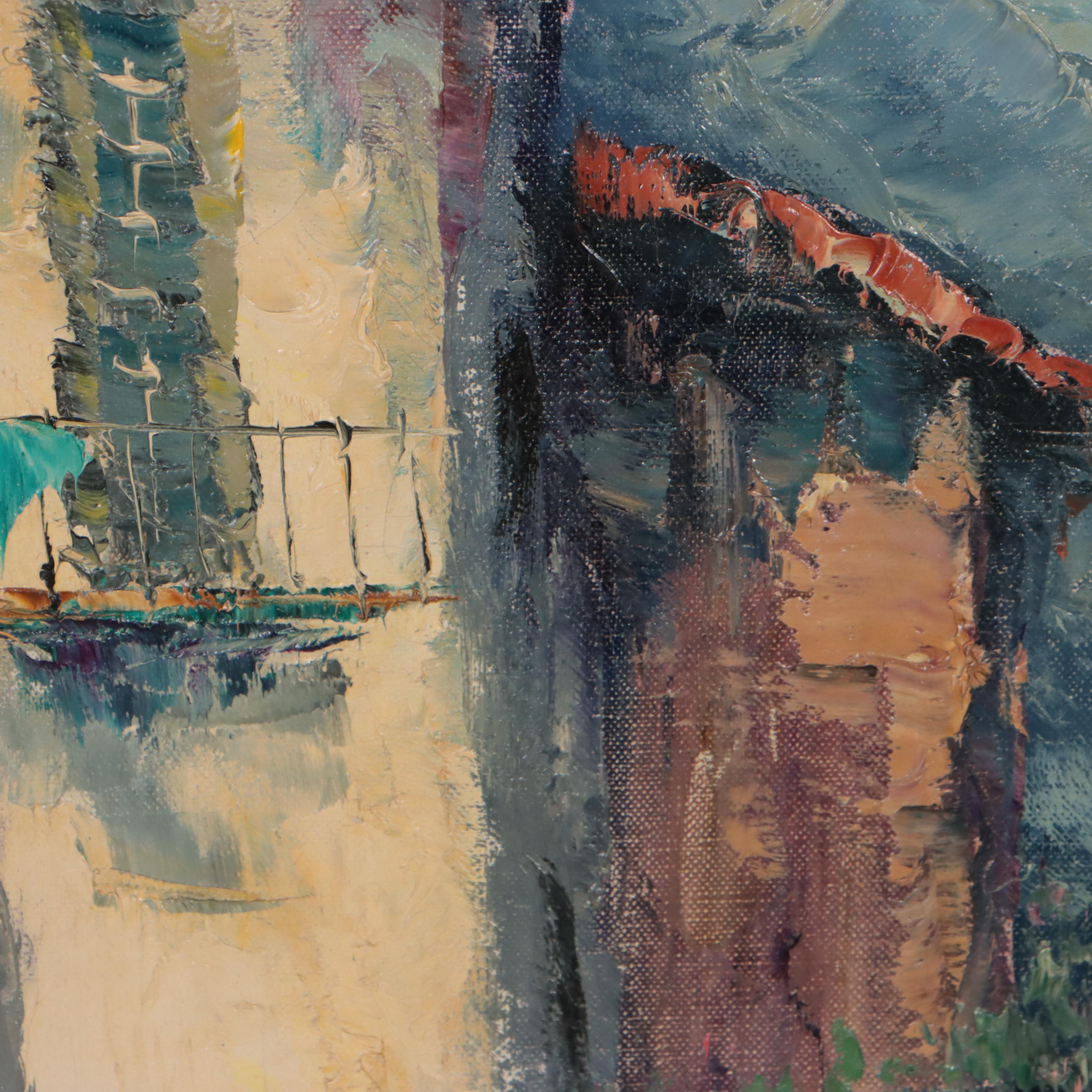 Giovanni Camprio Oil Painting of Mediterranean Coast