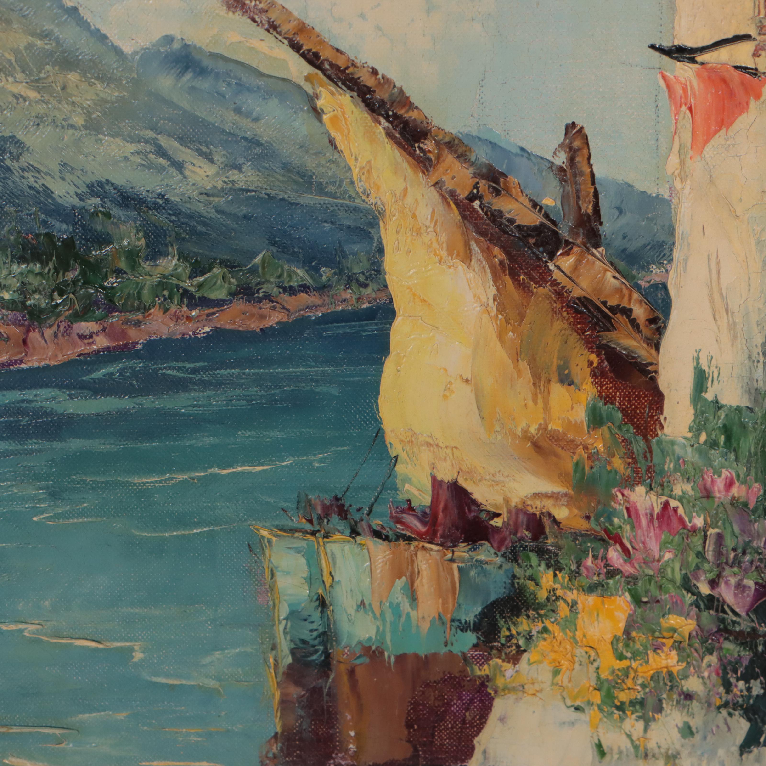 Giovanni Camprio Oil Painting of Mediterranean Coast