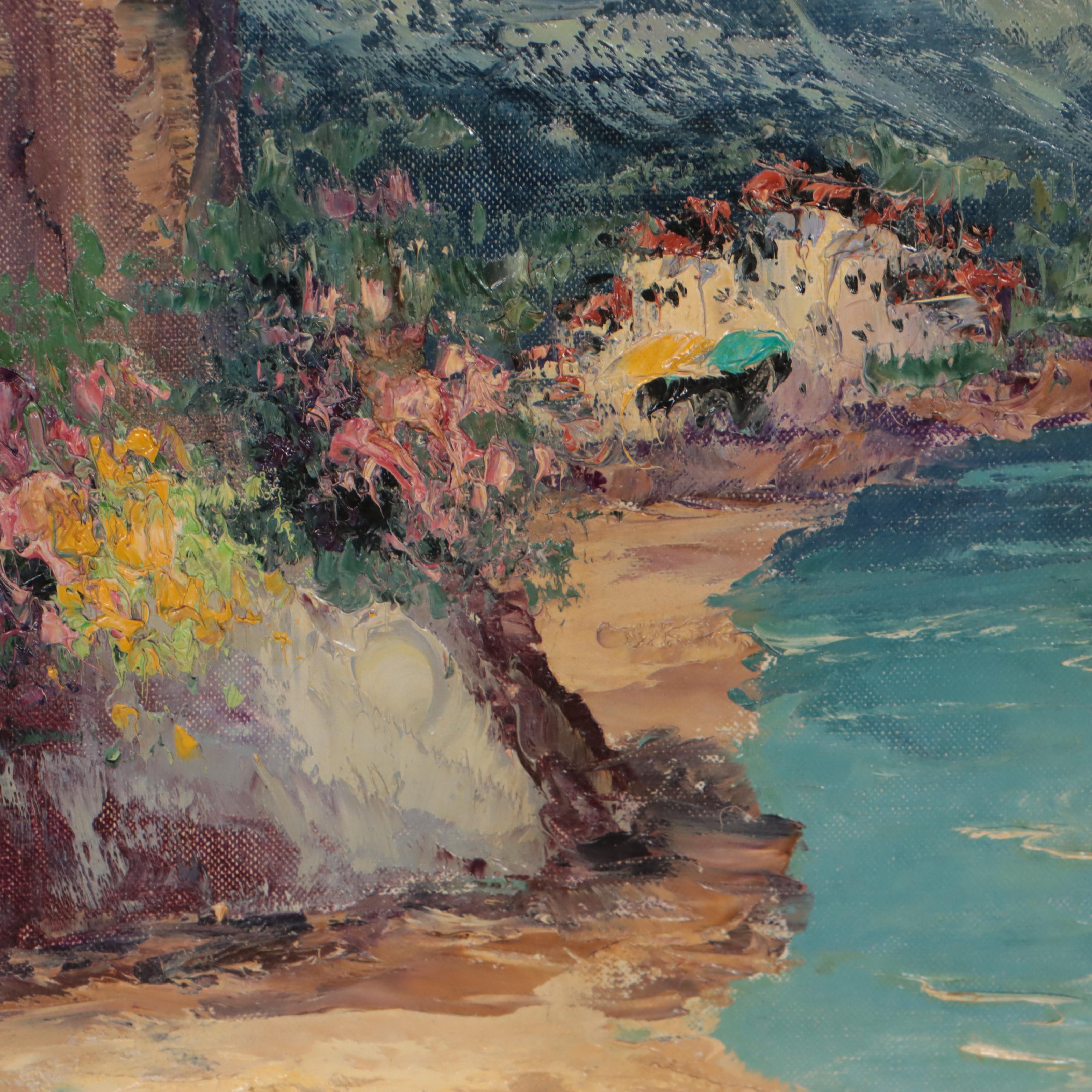 Giovanni Camprio Oil Painting of Mediterranean Coast