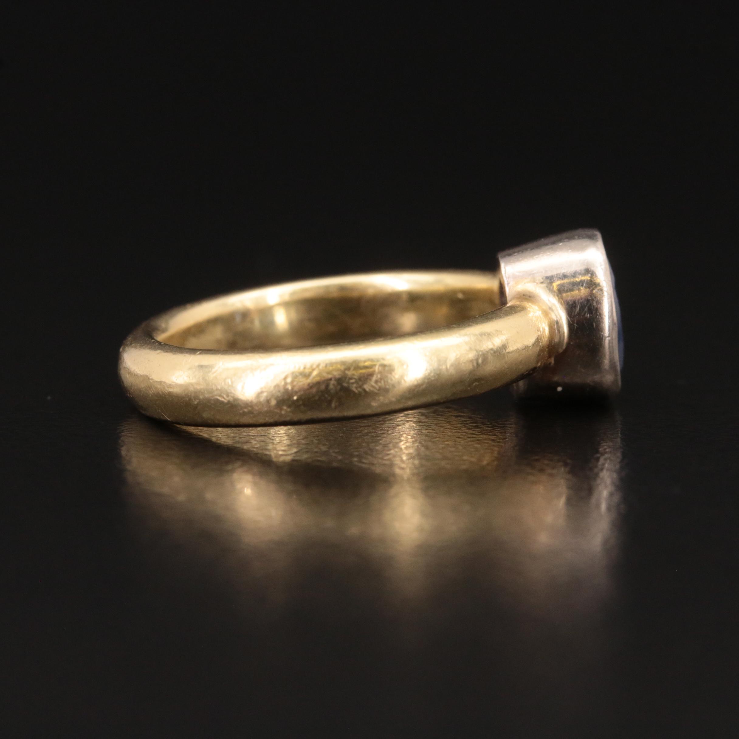 18K Tanzanite Bezel Set Ring