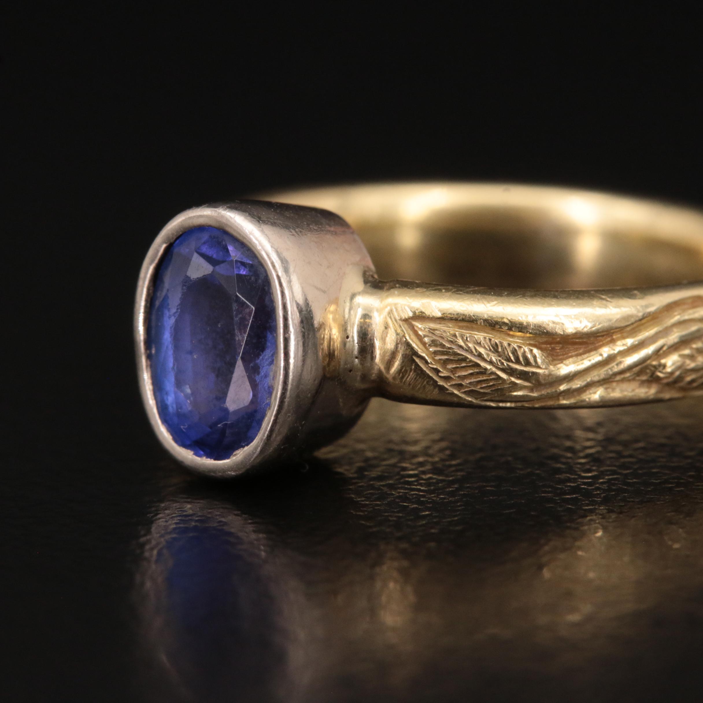 18K Tanzanite Bezel Set Ring