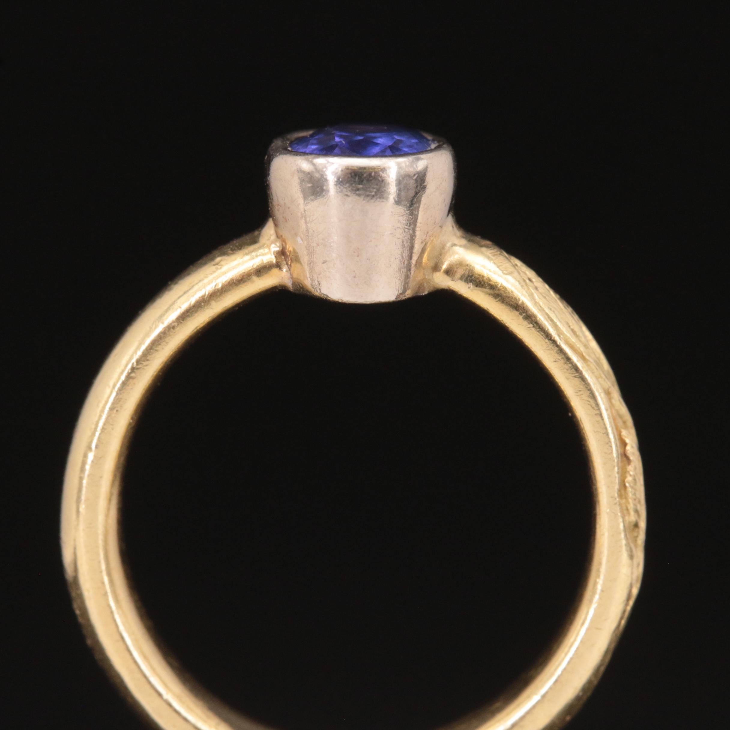 18K Tanzanite Bezel Set Ring