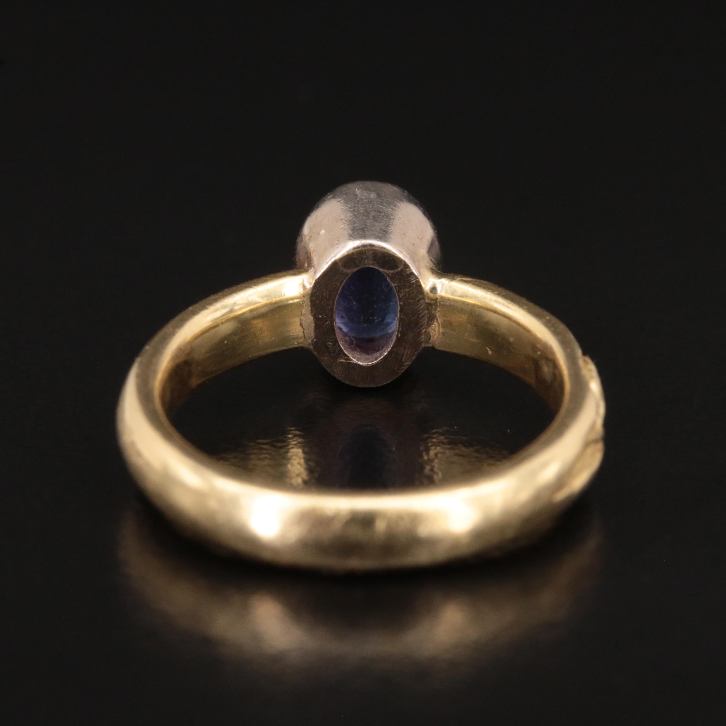 18K Tanzanite Bezel Set Ring