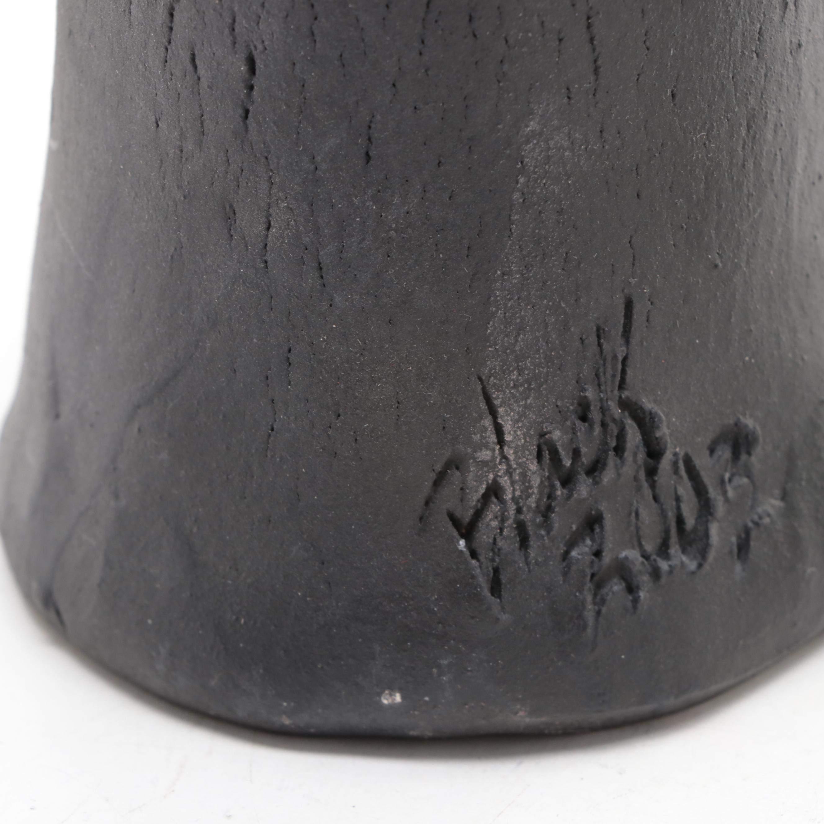 Rex Benson Signed Ceramic Cowboy Sculpture with Other Cowboy Sculpture