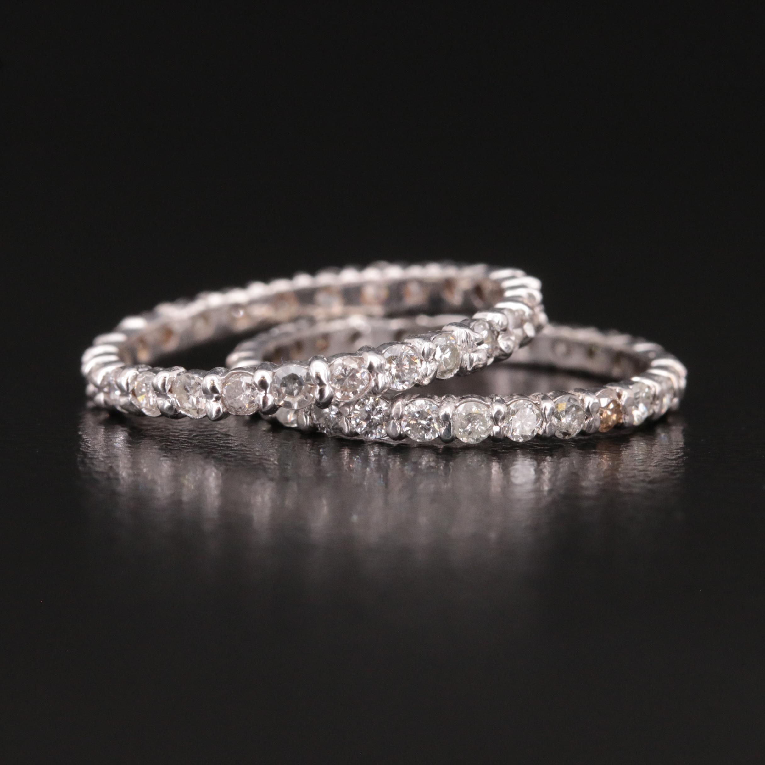 14K 0.75 CTW and 0.76 CTW Diamond Eternity Bands
