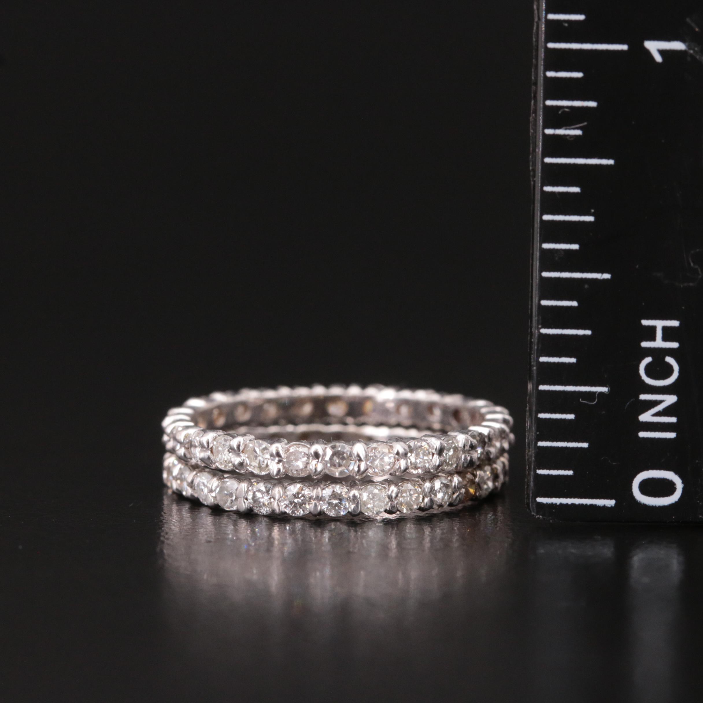 14K 0.75 CTW and 0.76 CTW Diamond Eternity Bands