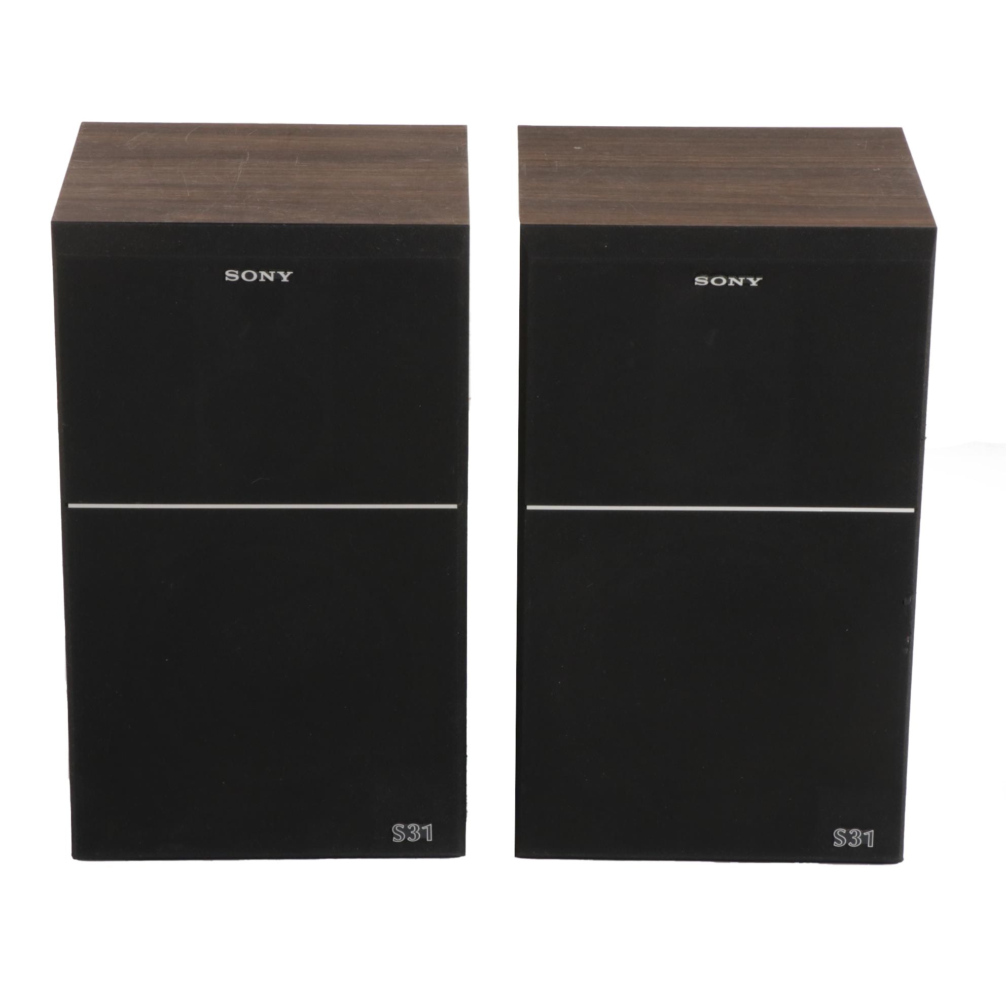 Pair of Sony SS-S31 Carbocon 3-Way Speakers, Late 20th Century