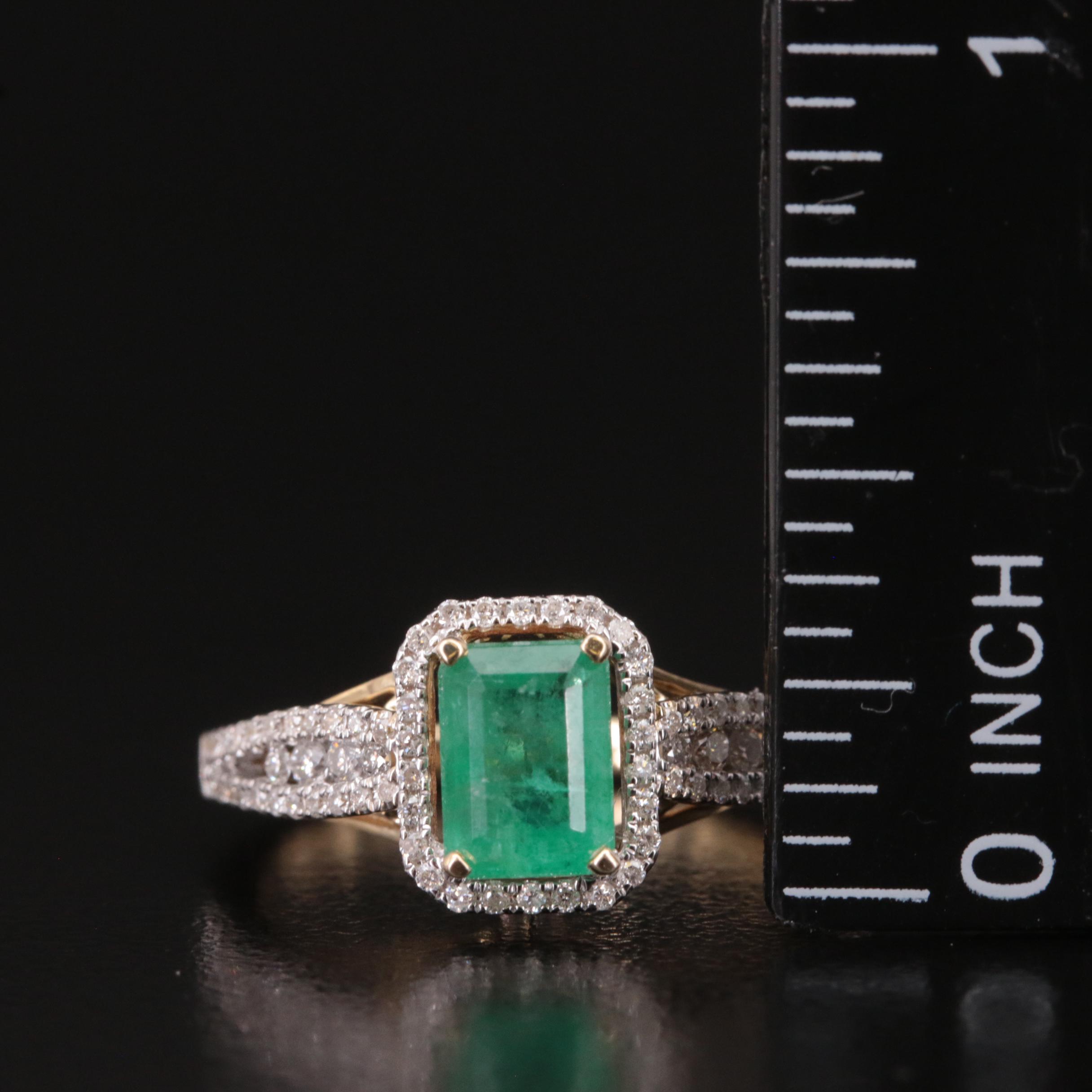 10K Emerald and Diamond Ring