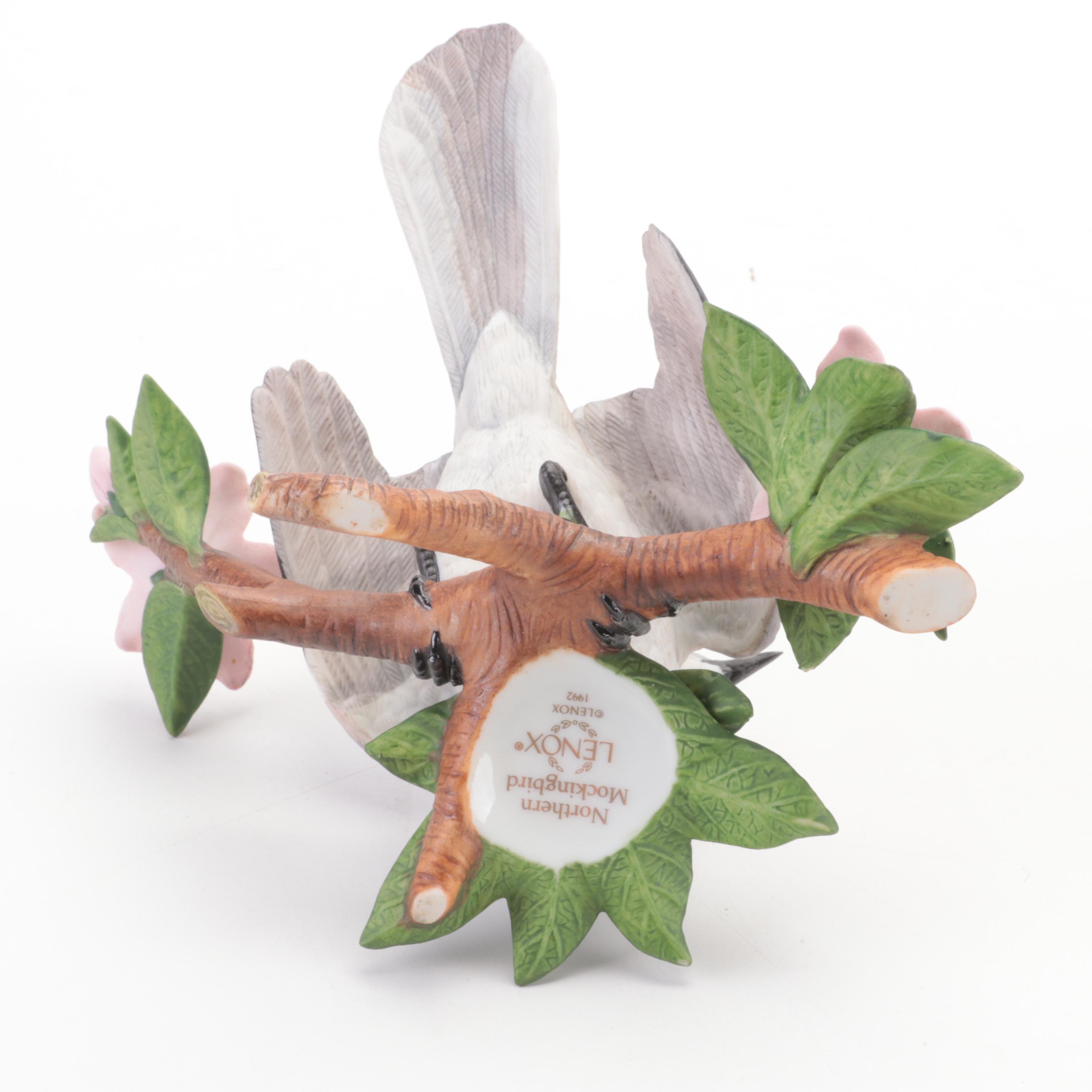 Lenox "Northern Mockingbird with Other Porcelain Animal Figurines