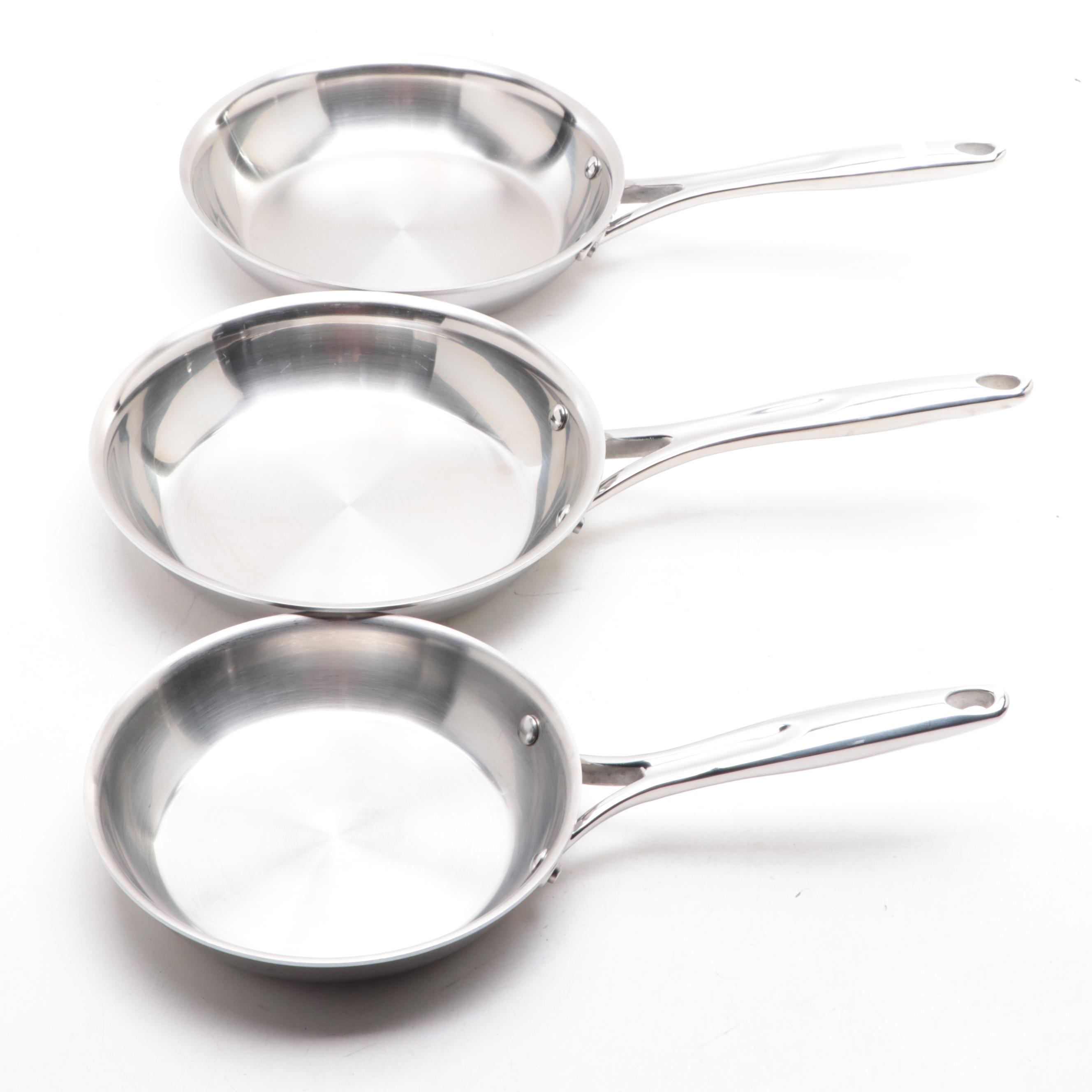 The Pampered Chef Nonstick Wok, Glass Lid, and Stainless Sauté Pans