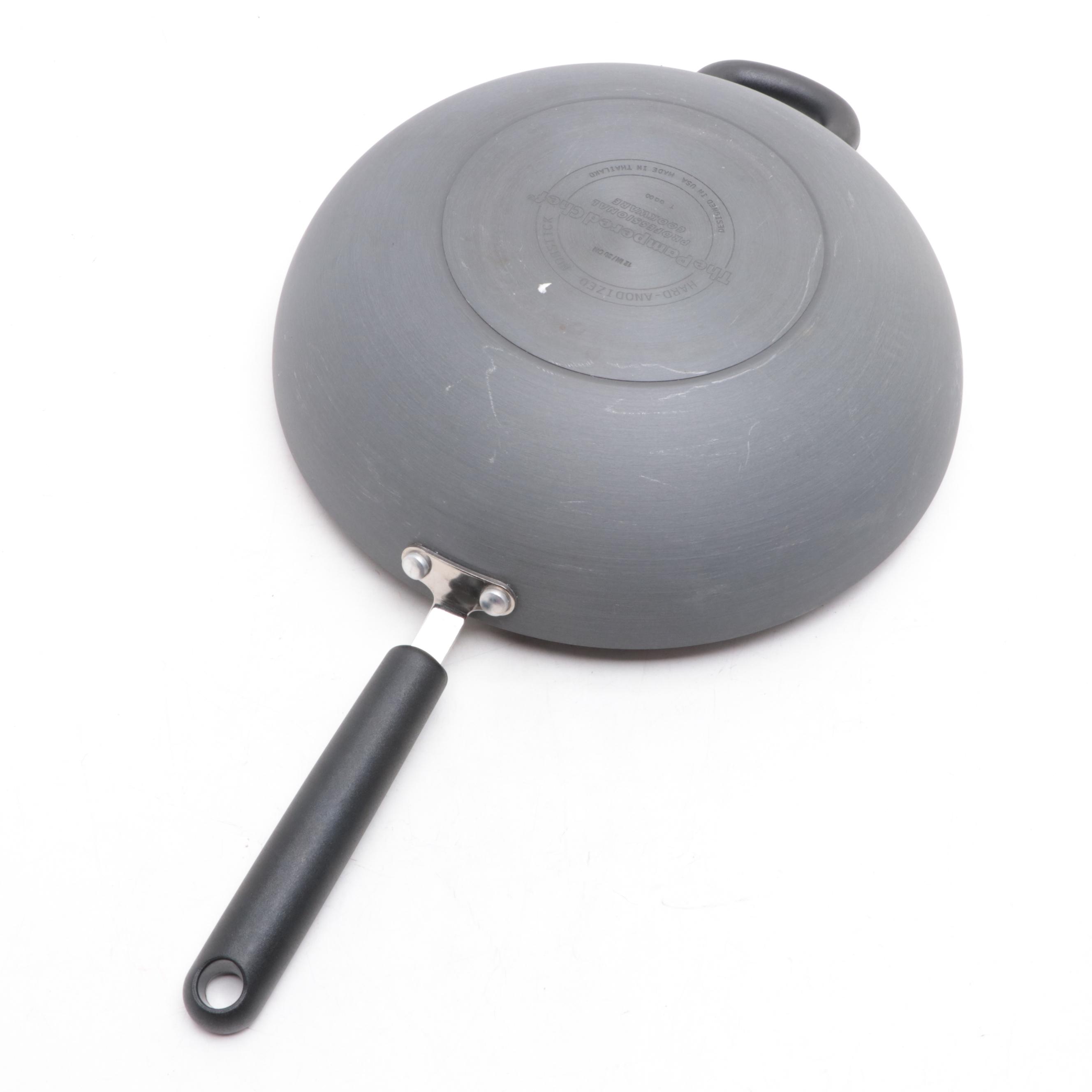 The Pampered Chef Nonstick Wok, Glass Lid, and Stainless Sauté Pans