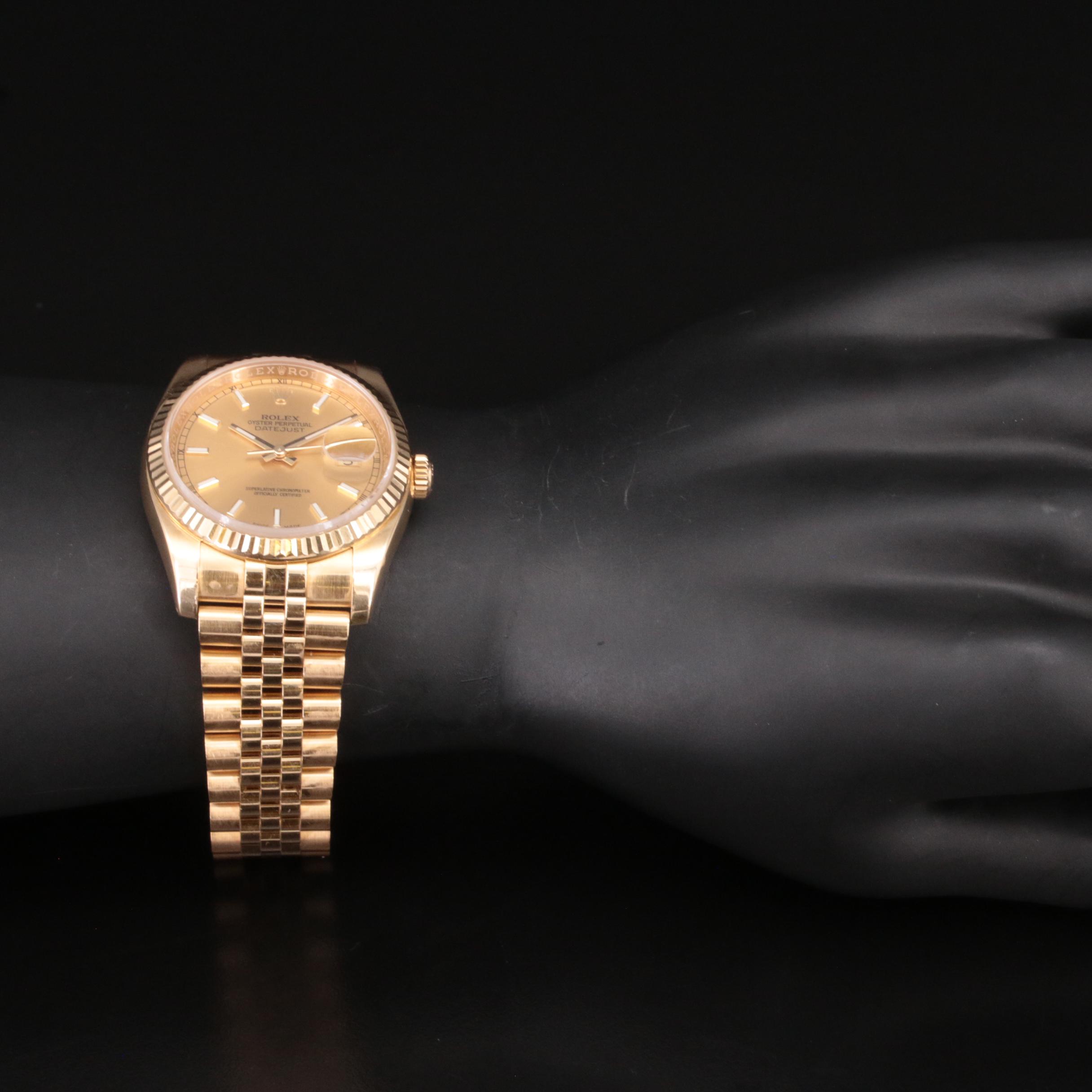 18K Rolex Oyster Perpetual Datejust Watch