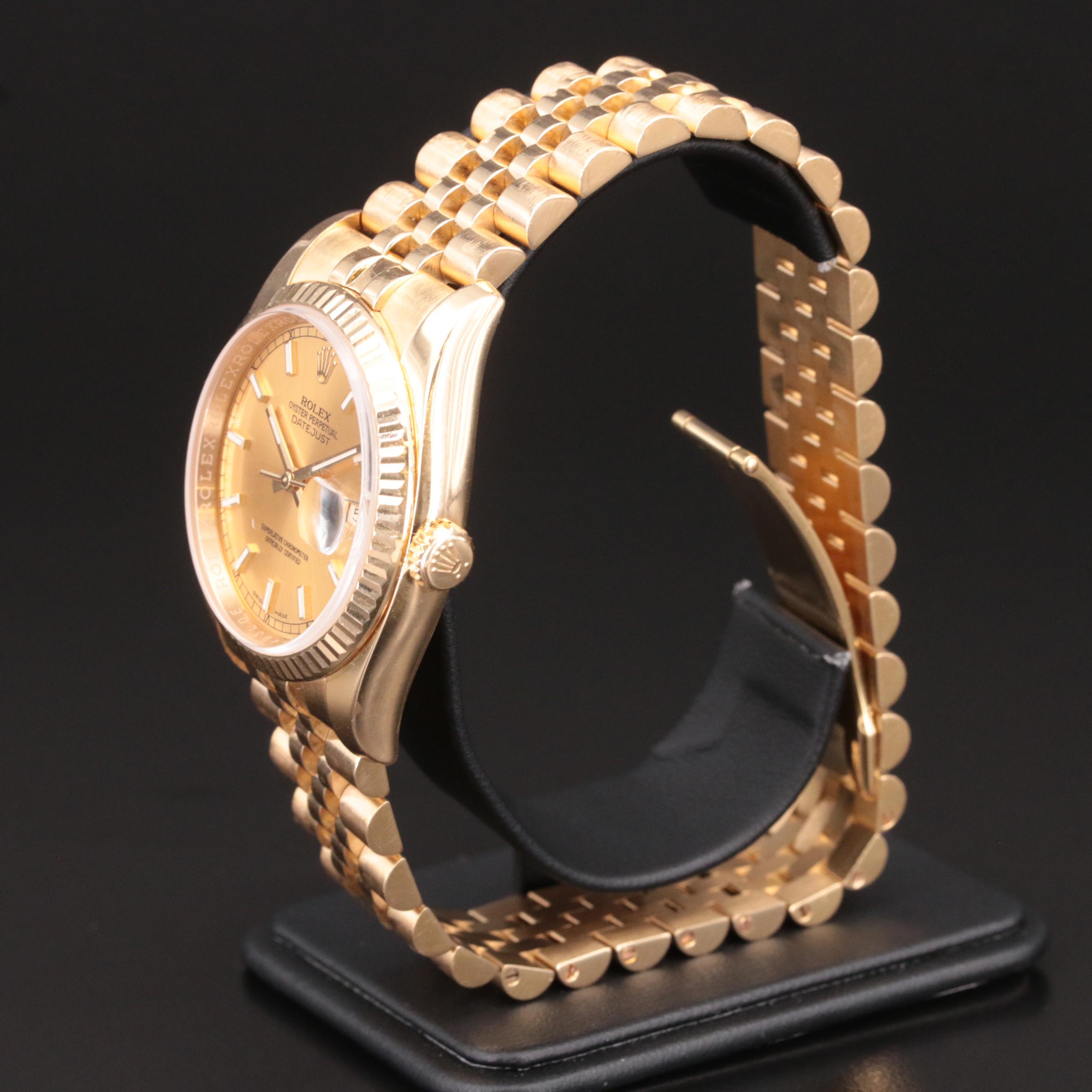 18K Rolex Oyster Perpetual Datejust Watch