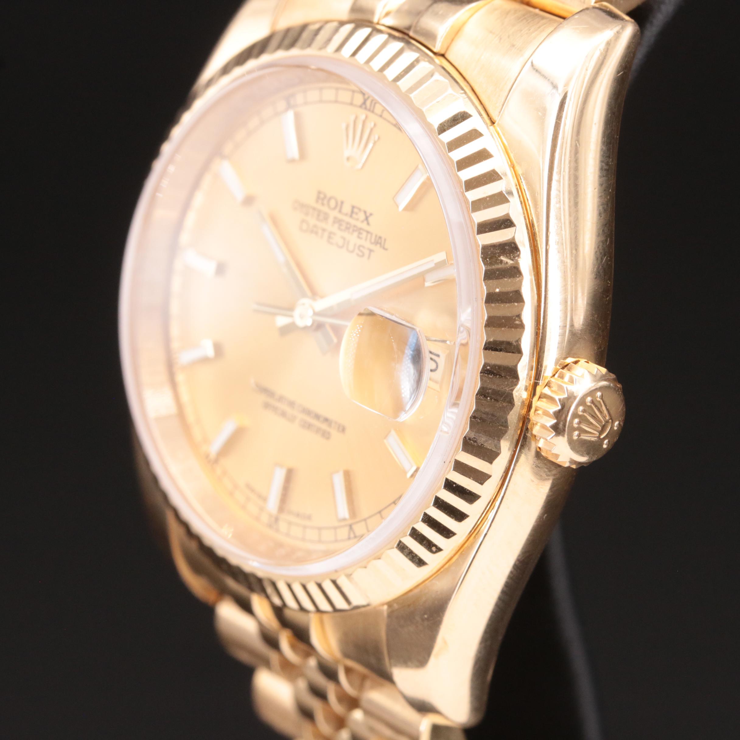 18K Rolex Oyster Perpetual Datejust Watch