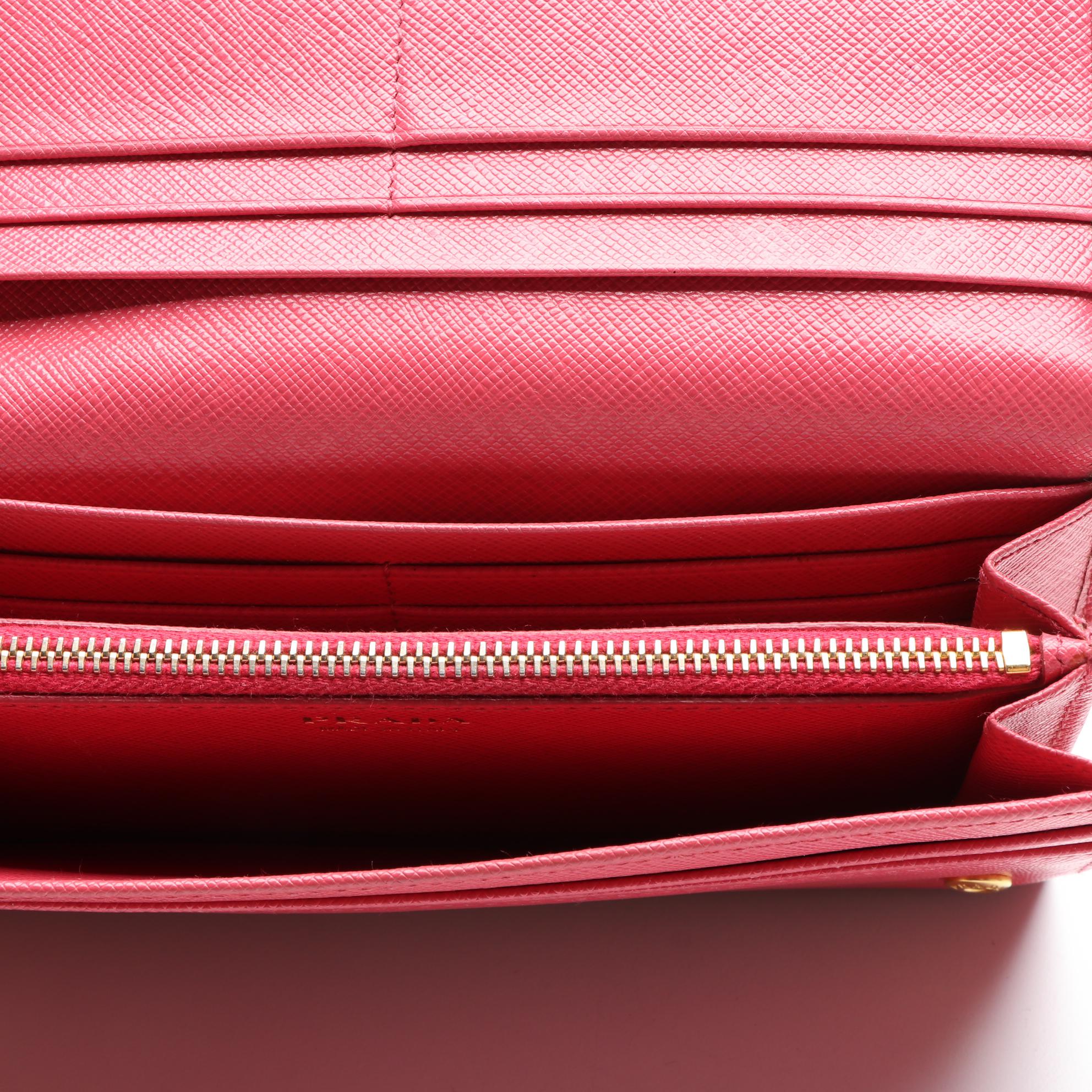 Prada Continental Wallet in Saffiano Leather