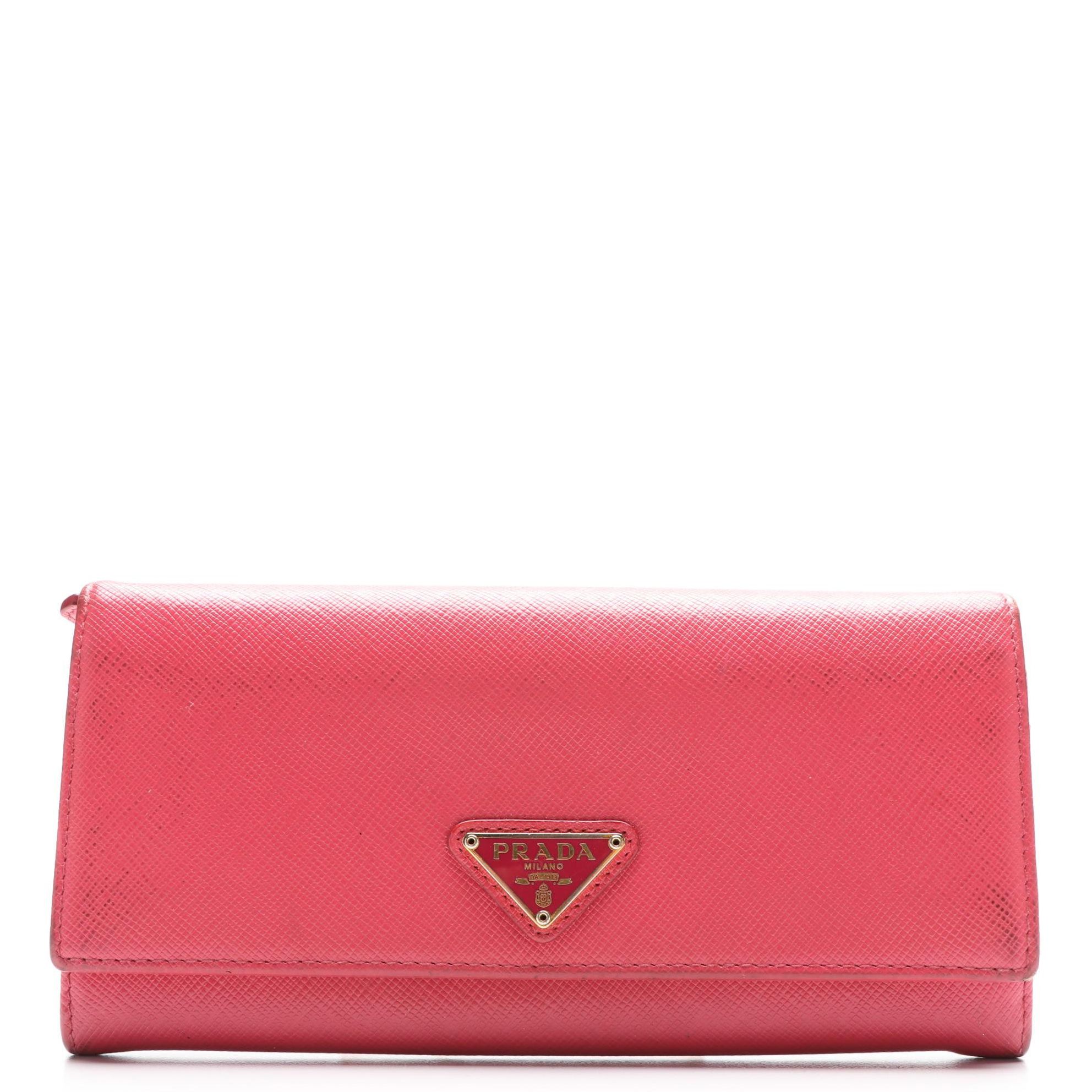 Prada Continental Wallet in Saffiano Leather