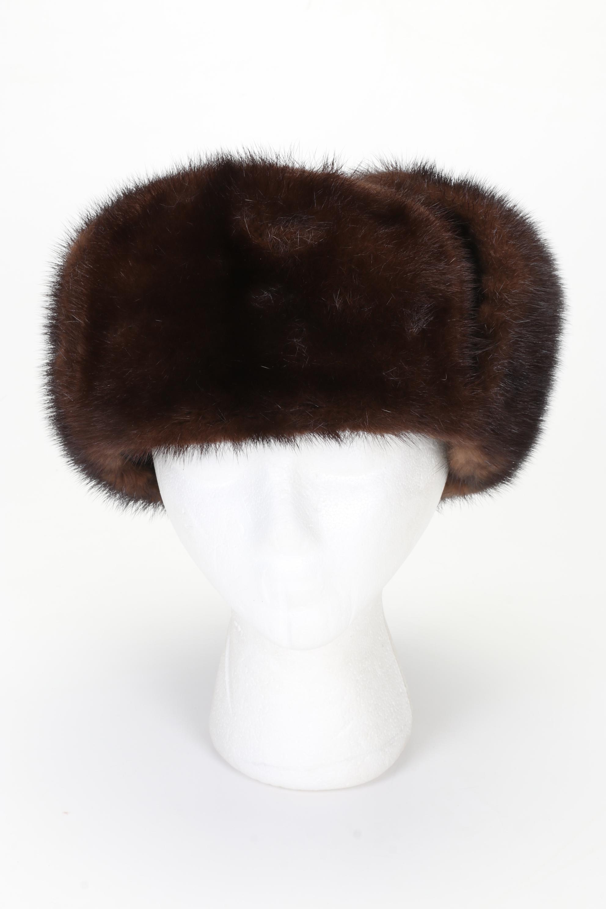 Brown Mink Fur Ushanka Hat