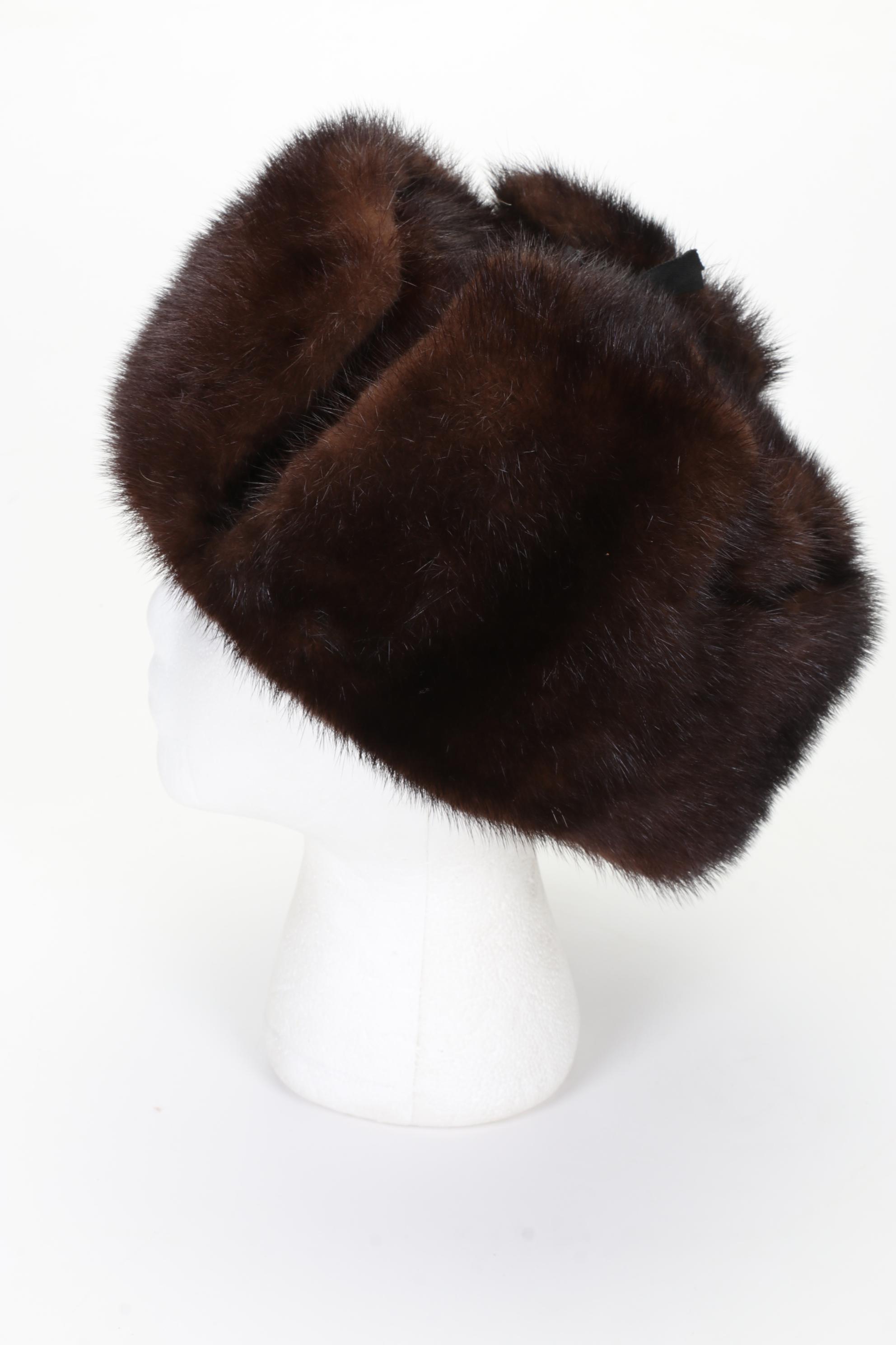 Brown Mink Fur Ushanka Hat