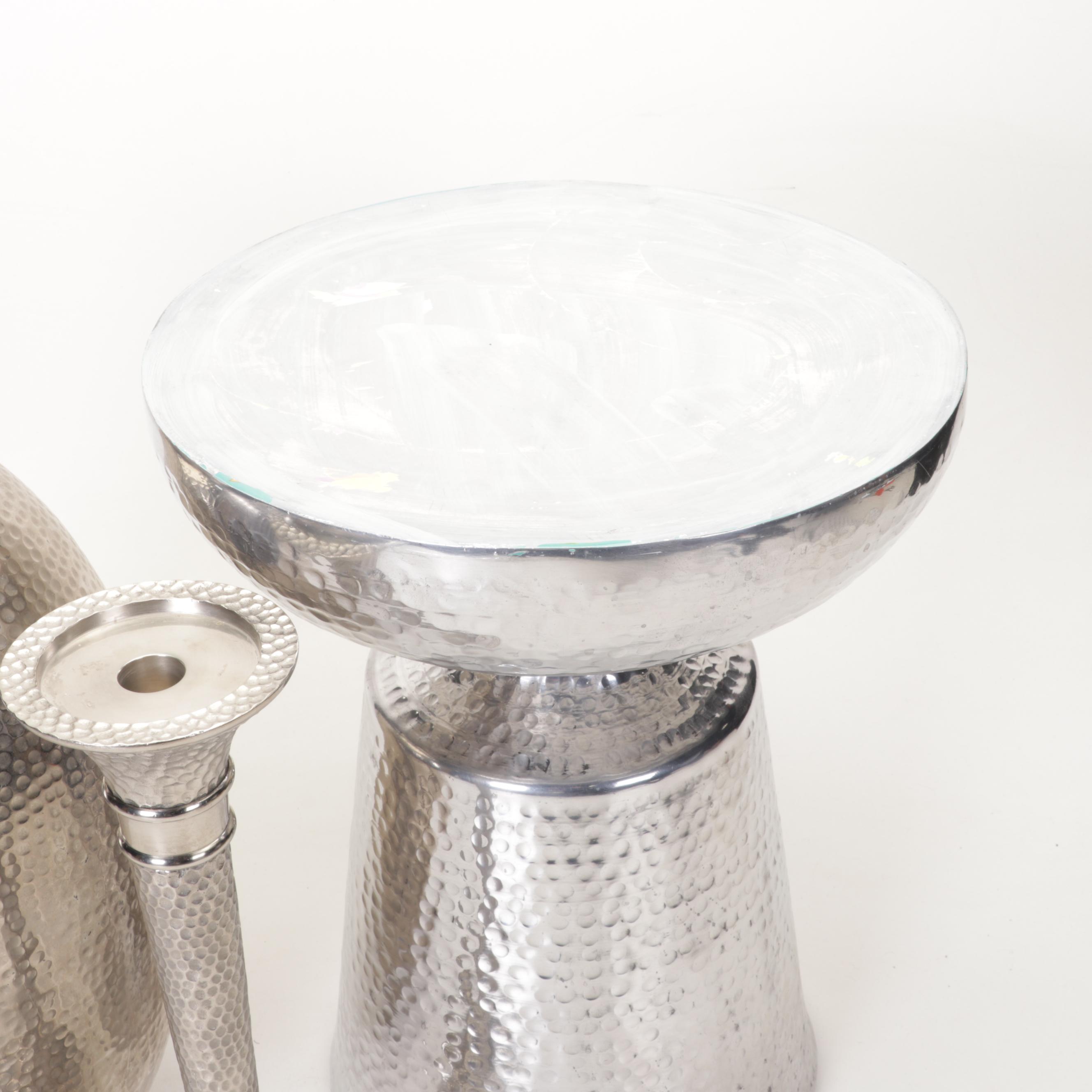 Hammered Silver Metal Decor Collection