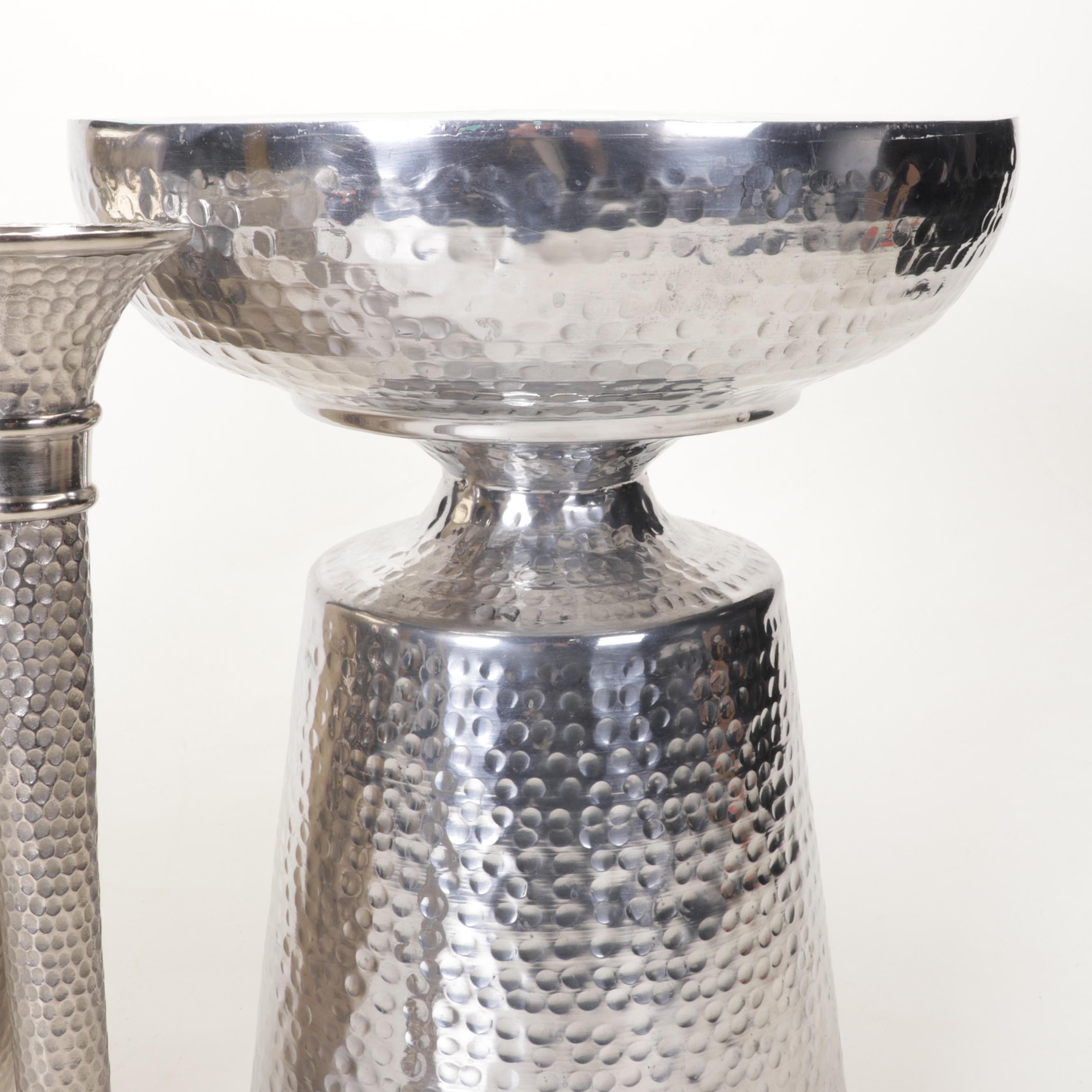 Hammered Silver Metal Decor Collection