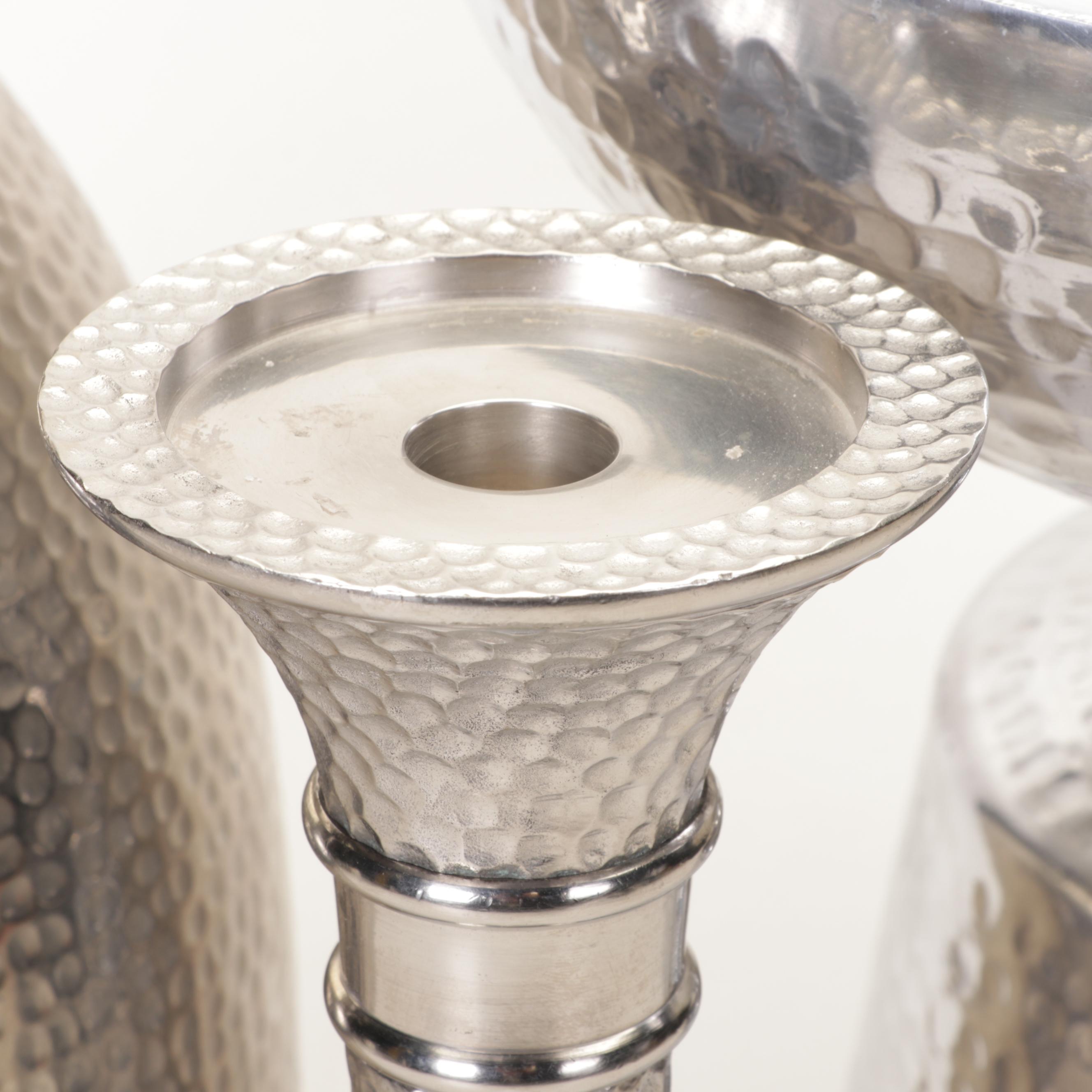 Hammered Silver Metal Decor Collection