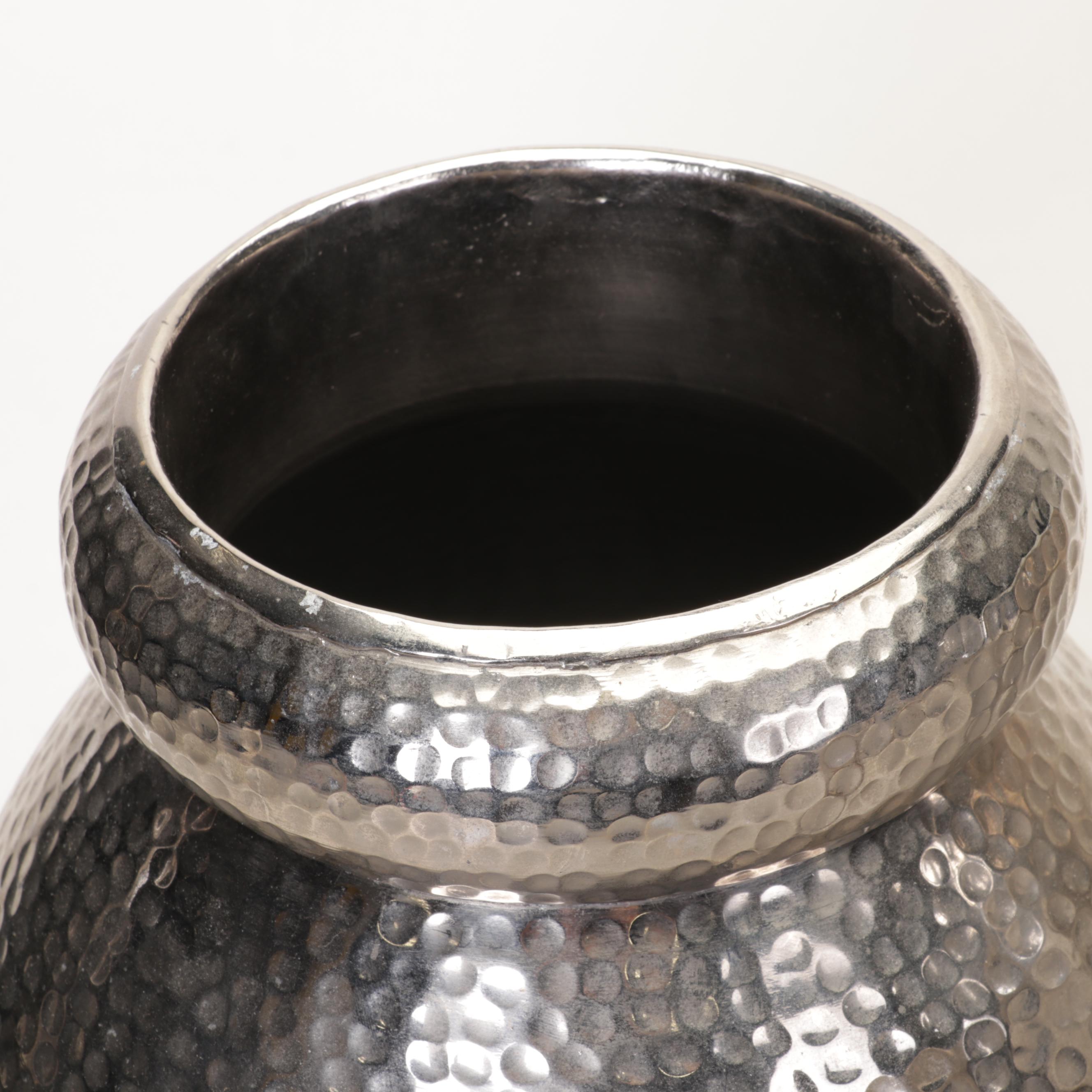 Hammered Silver Metal Decor Collection