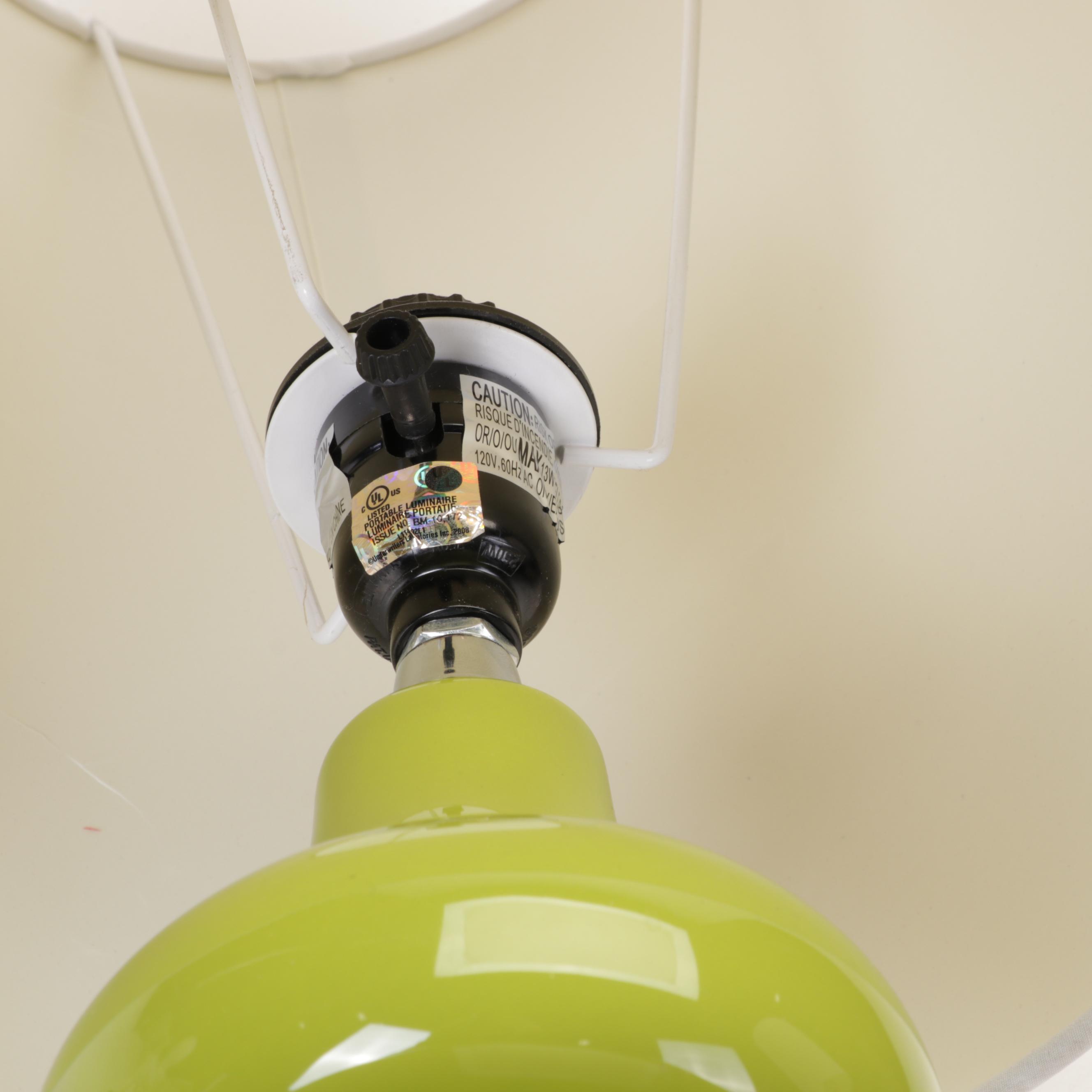 Happy Chic by Jonathan Adler Green Ceramic Lamp and Confetti Glass Table Lamp