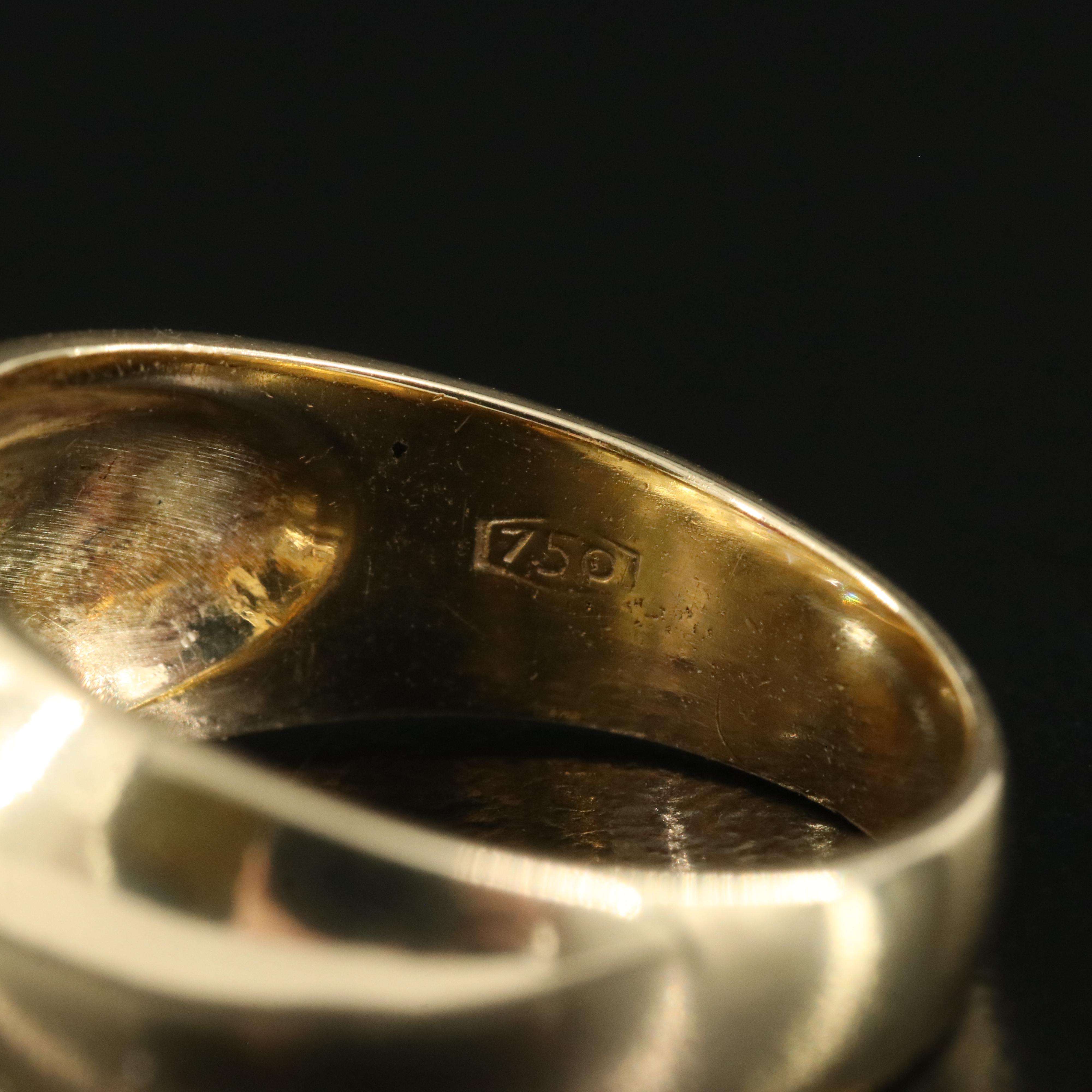 18K Pavé Diamond and Ruby Dome Ring