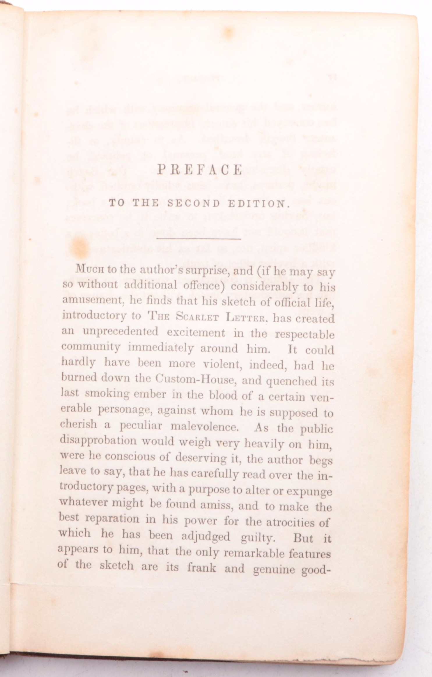 Second Edition "The Scarlet Letter" by Nathaniel Hawthorne, 1850