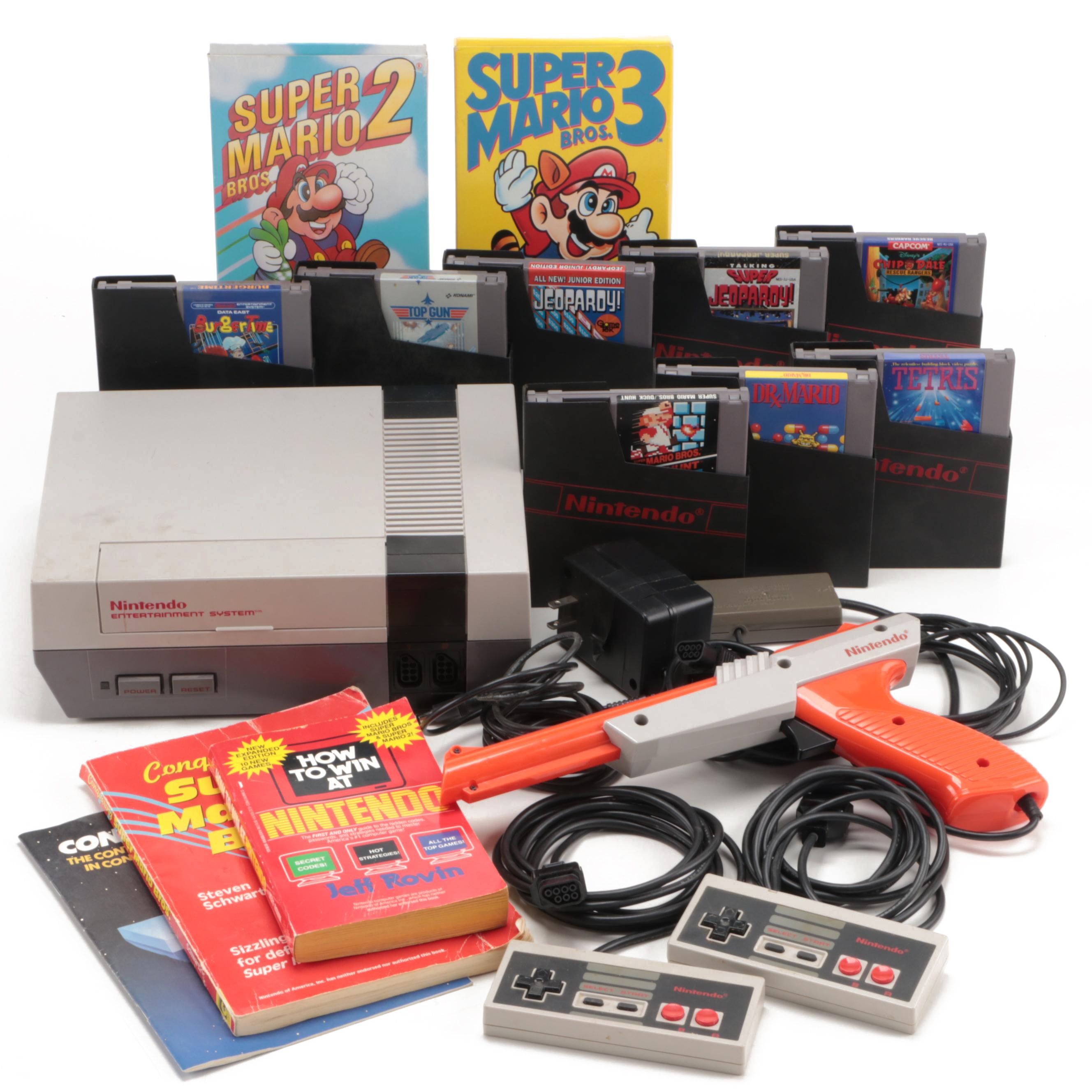Nintendo NES Game Console with Two Controllers, Games, Zapper and More