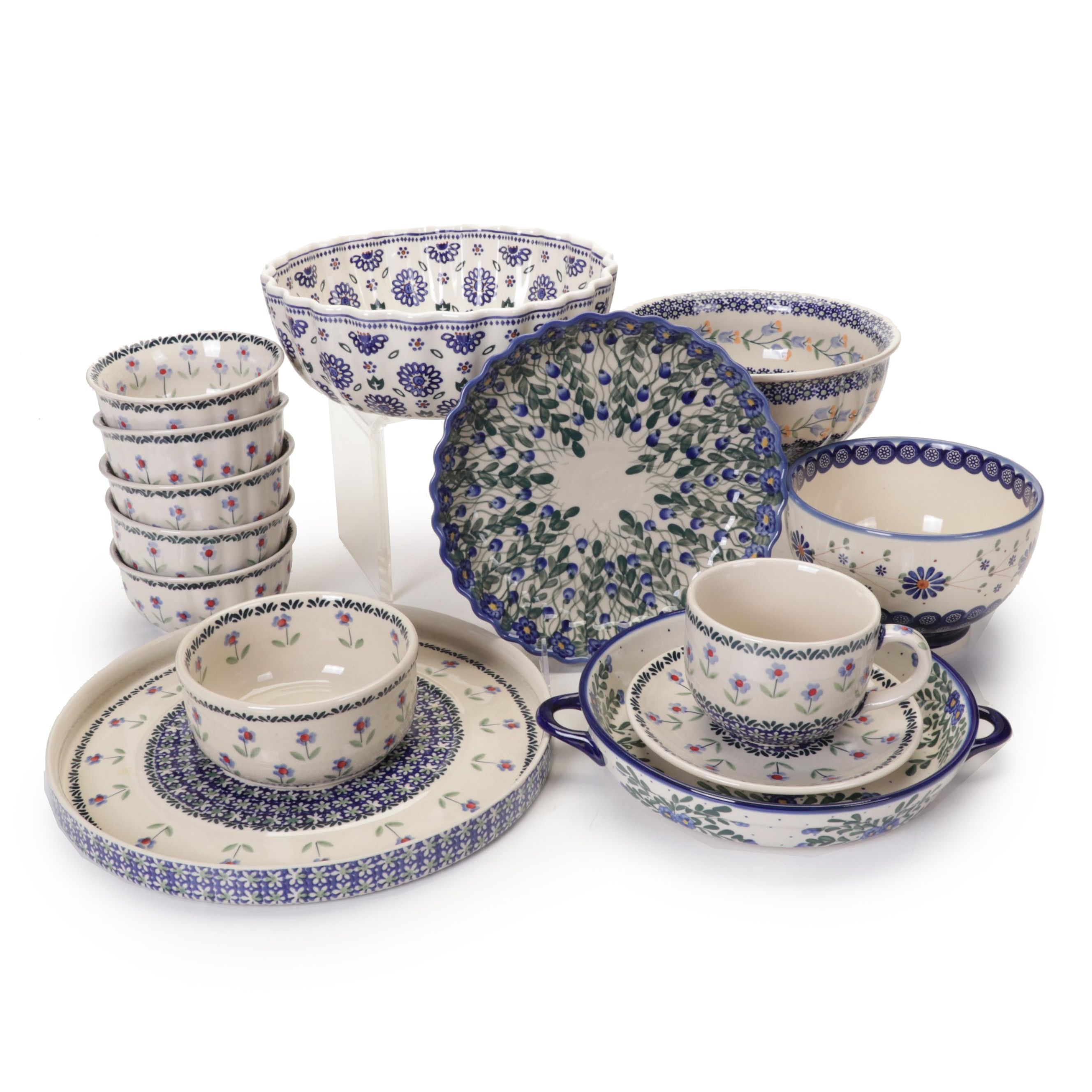 Boleslawiec Hand-Decorated  Polish Pottery Dinnerware