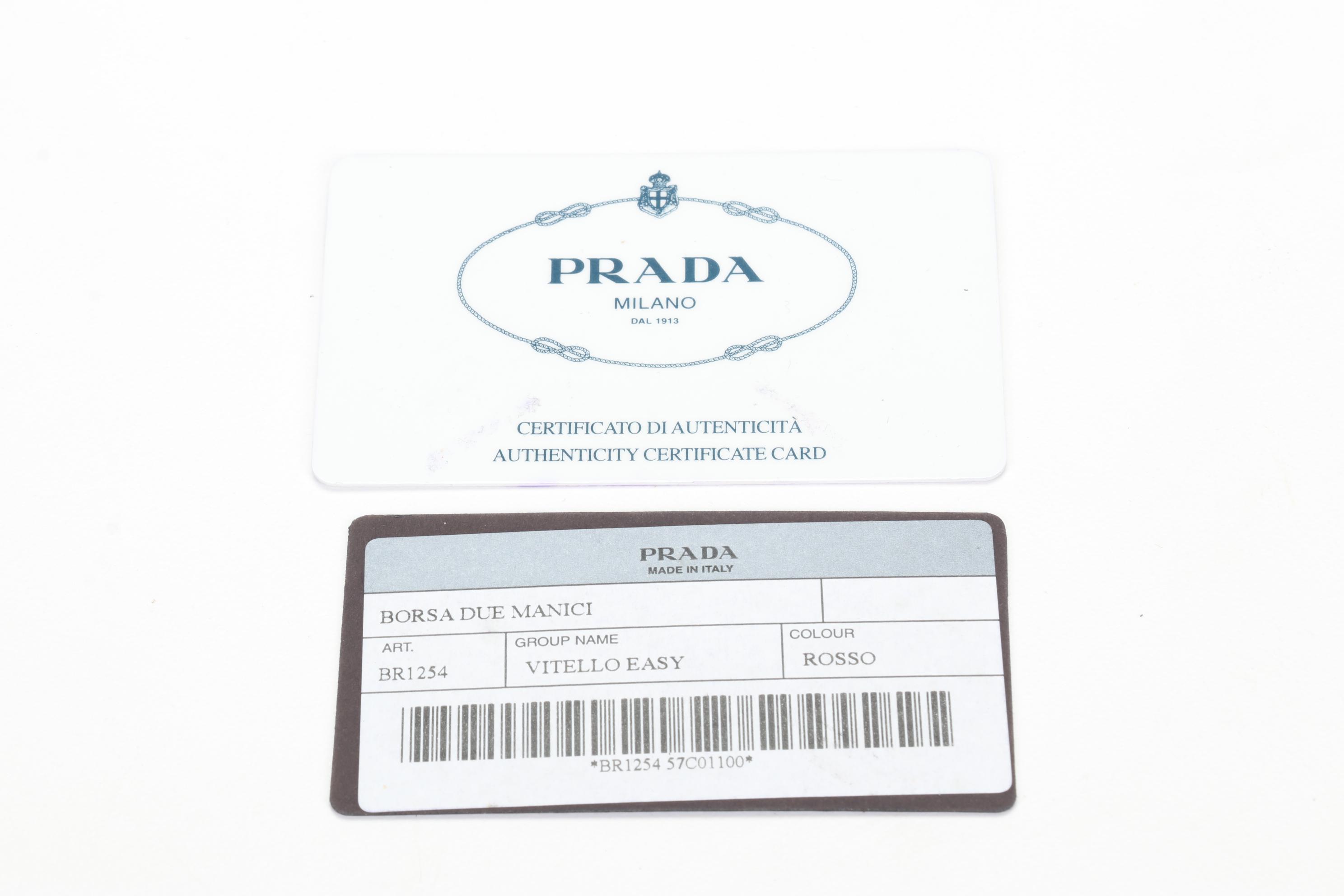 Prada Vitello Easy Satchel in Brown Lambskin Leather