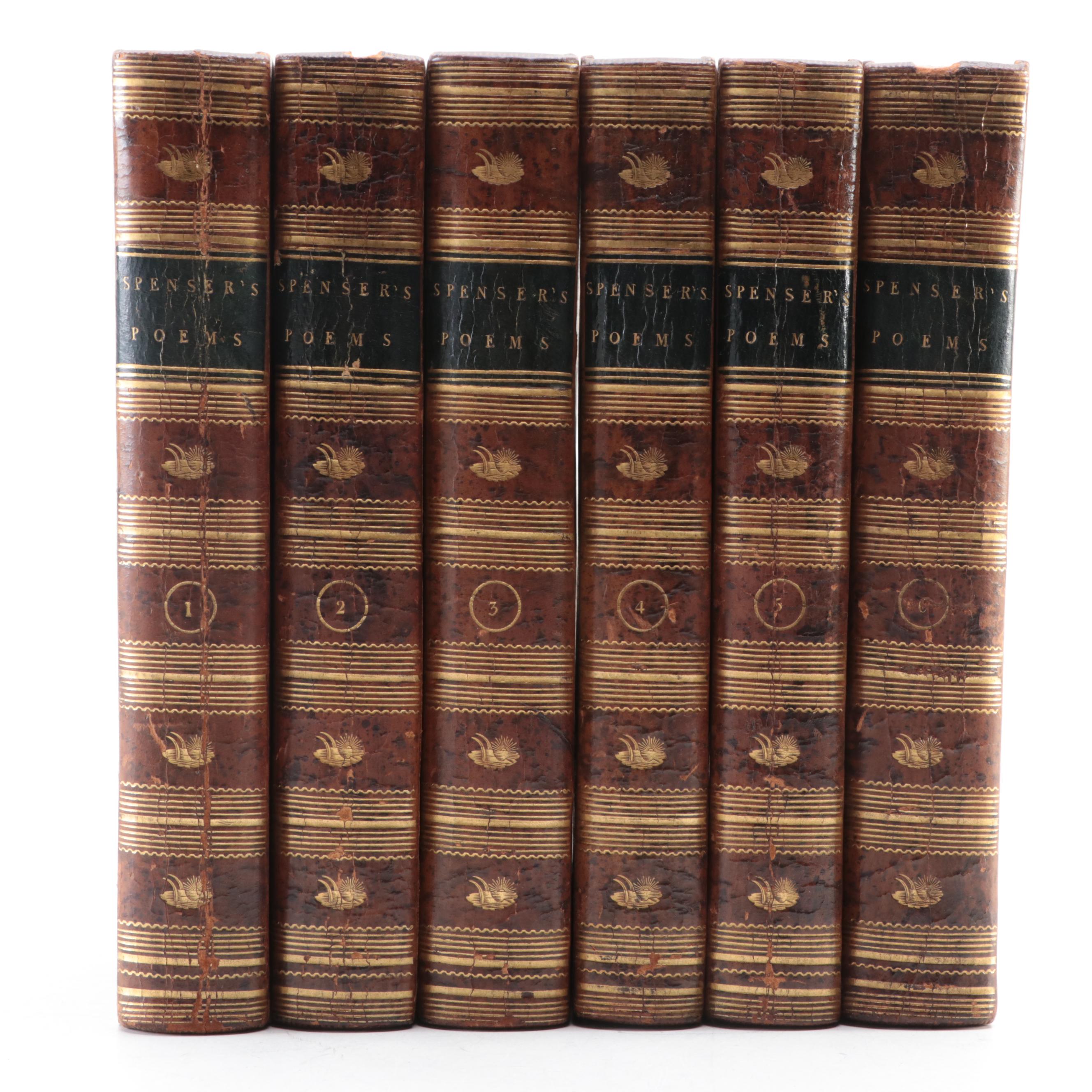 "The Poetical Works of Edmund Spenser" Complete Six-Volume Set, 1802