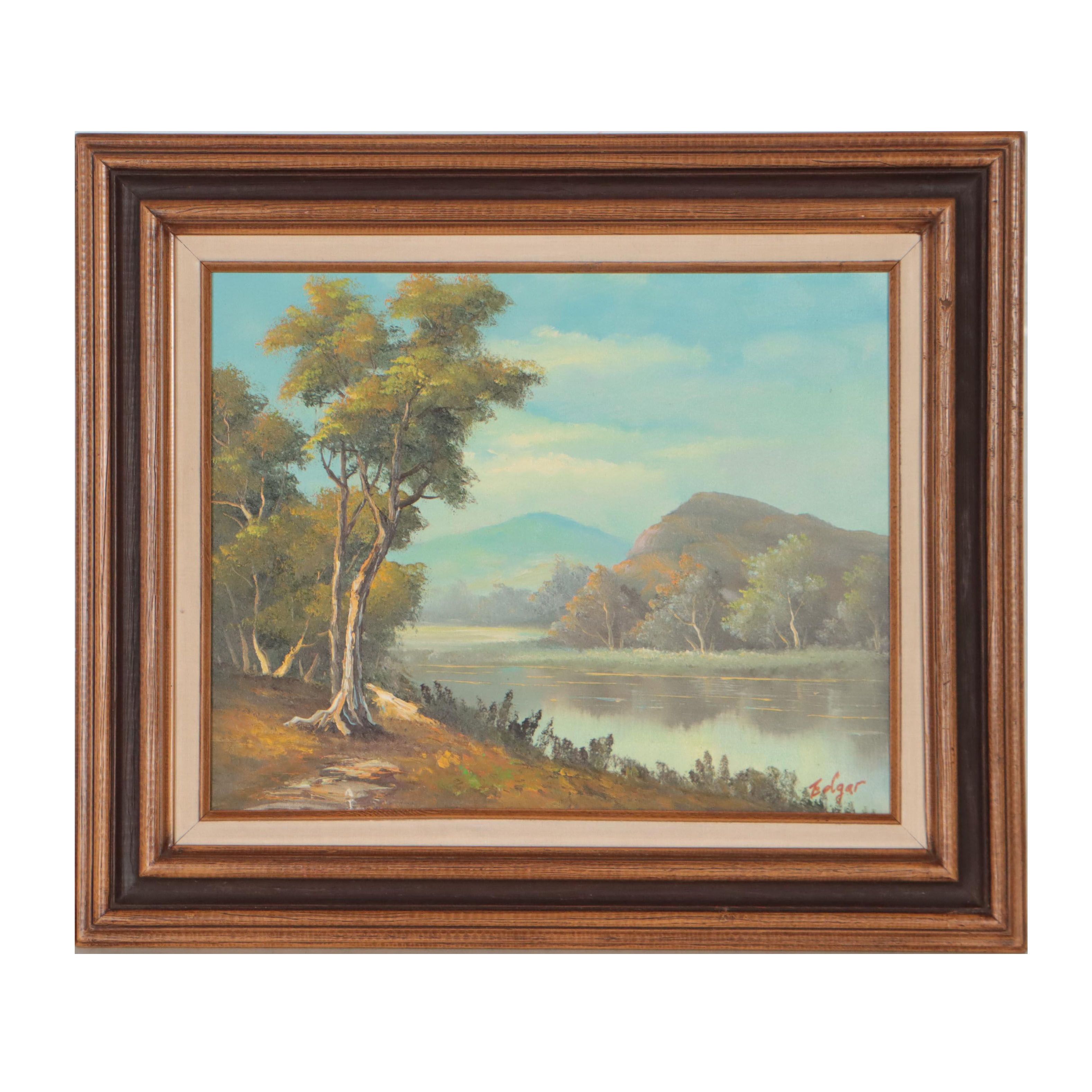 Lake Landscape Oil Painting