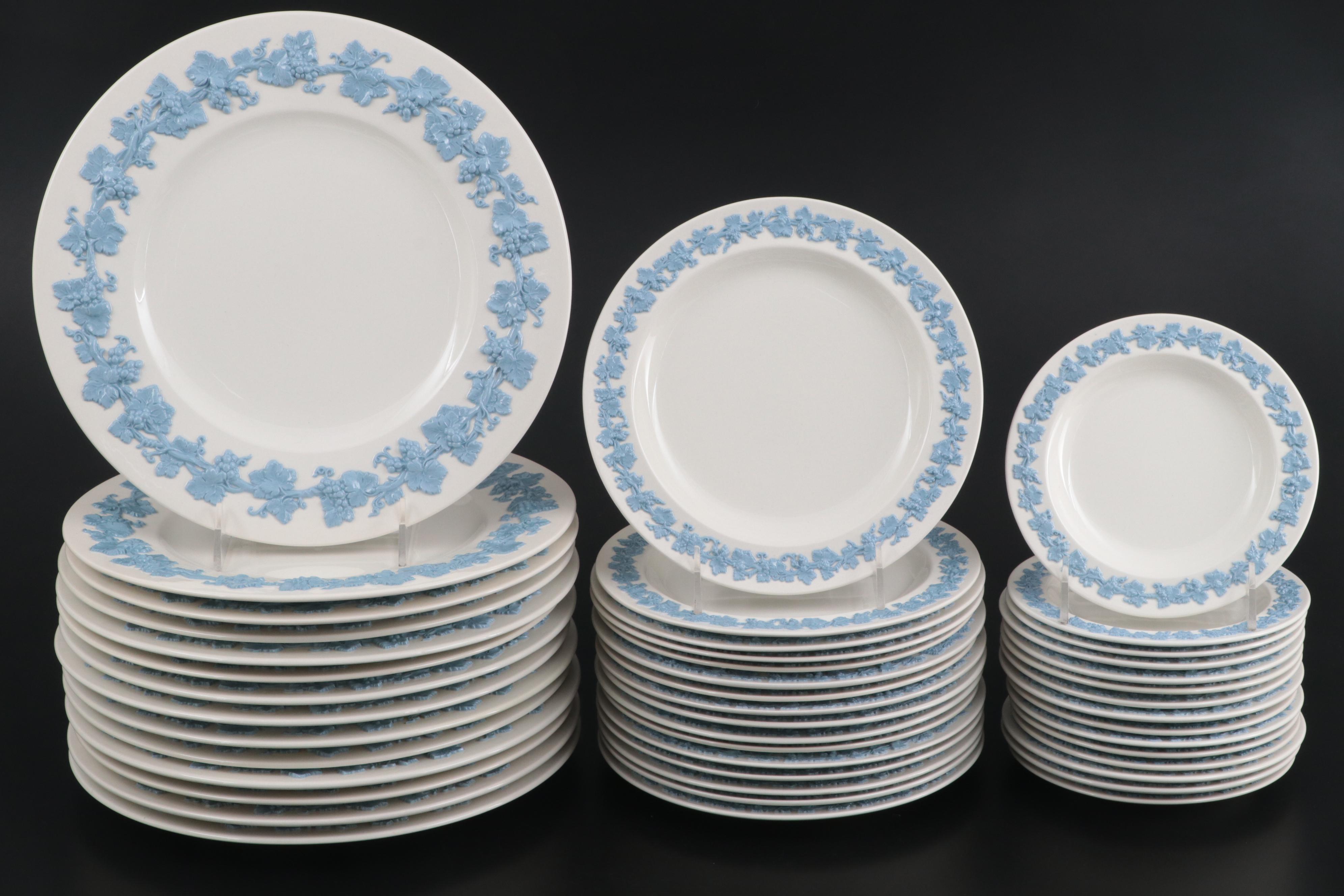 Wedgwood Embossed Lavender on Cream Queensware Dinnerware Collection