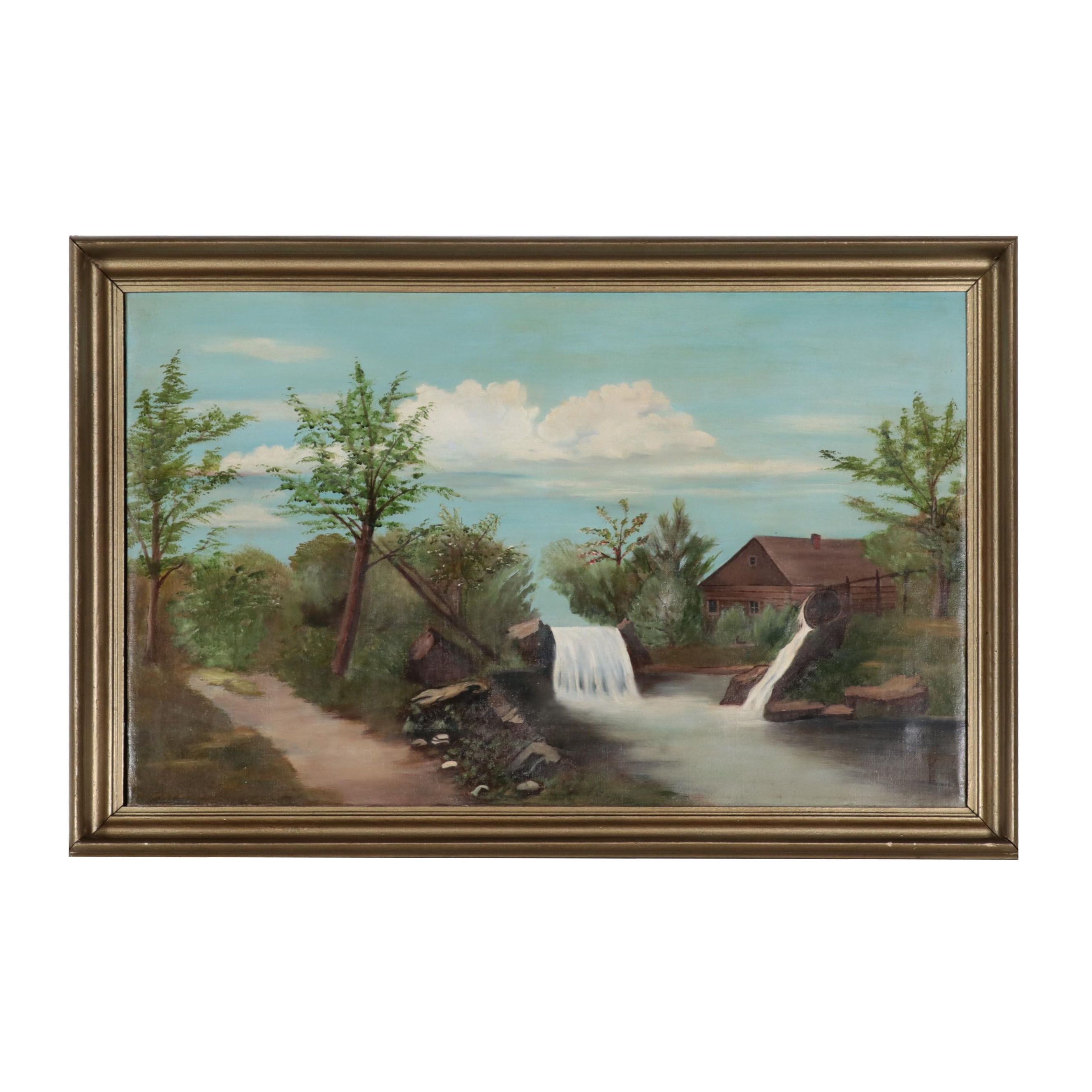 Naïve Landscape Oil Painting