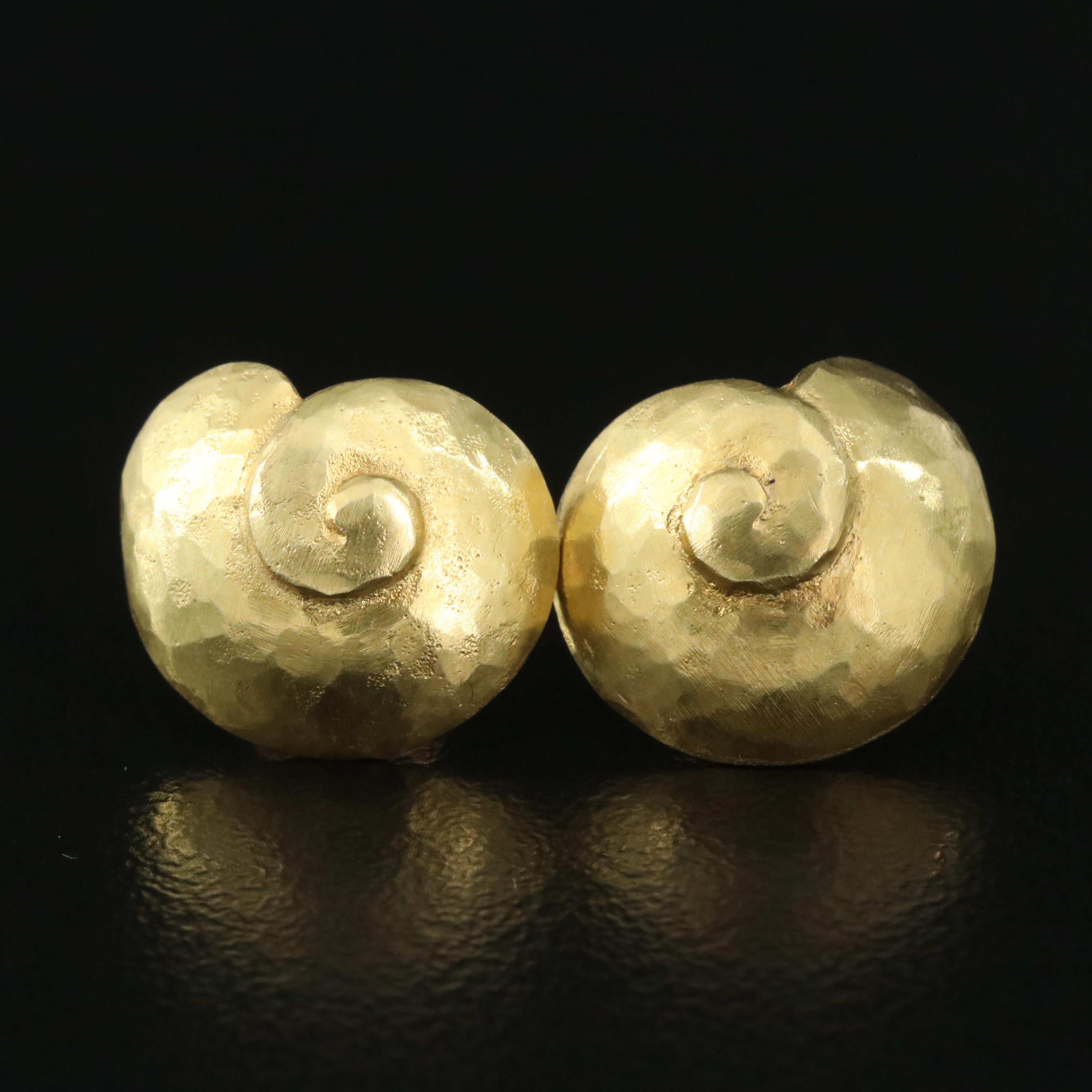 14K Spiral Shell Earrings