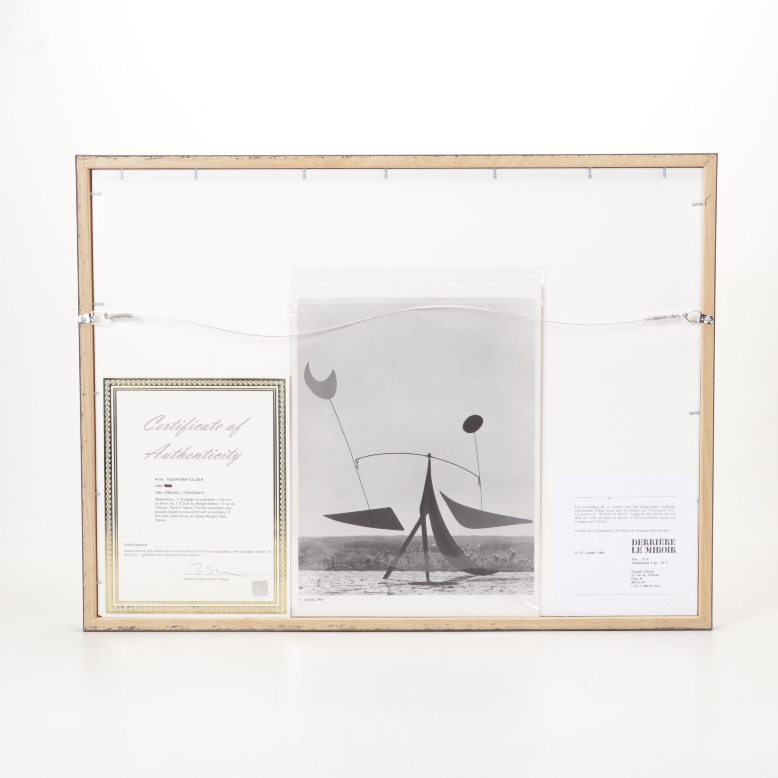 Alexander Calder Double-Page Color Lithograph for "Derrière le Miroir," 1968